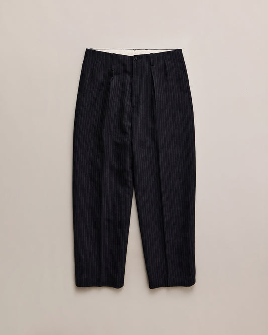 H.WISHBONE(ウールヘンプフライングVトラウザー) NAVY