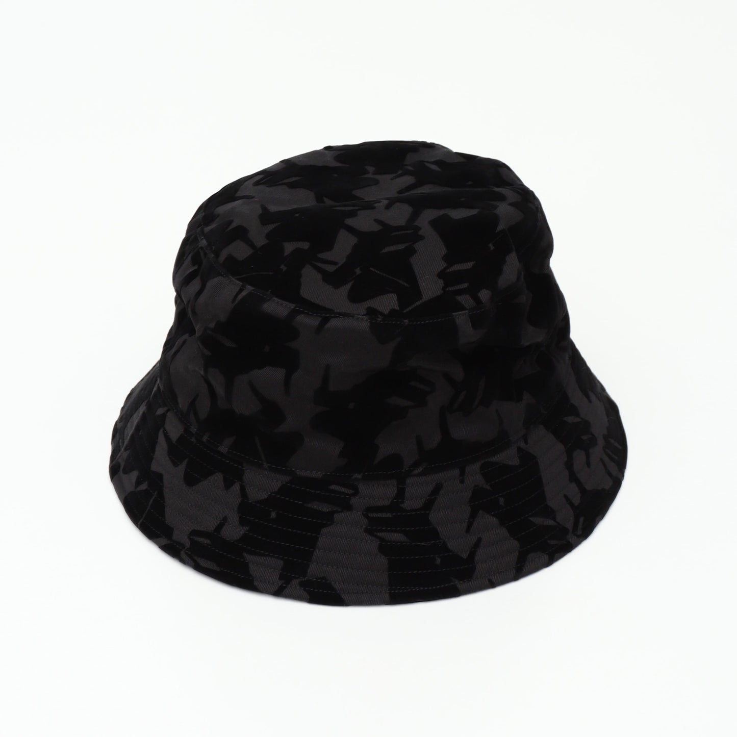 FLOCKY PRINT BUCKET HAT BLACK