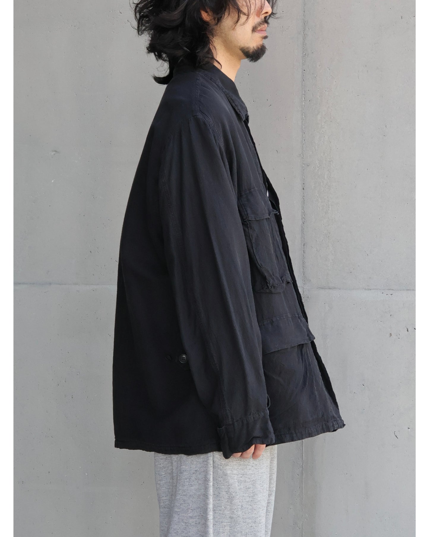 シルクコットン B.D.U.ジャケット FADE BLACK