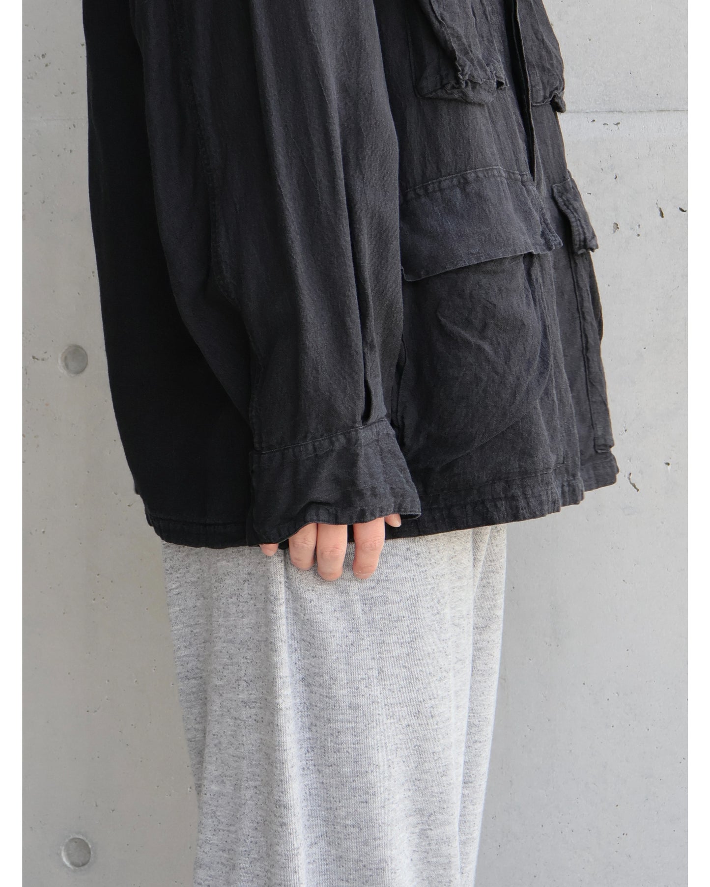 シルクコットン B.D.U.ジャケット FADE BLACK