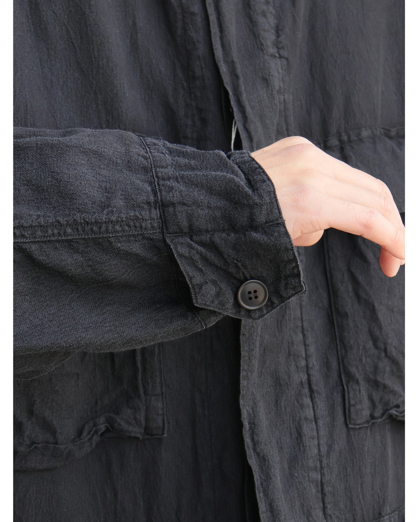 シルクコットン B.D.U.ジャケット FADE BLACK