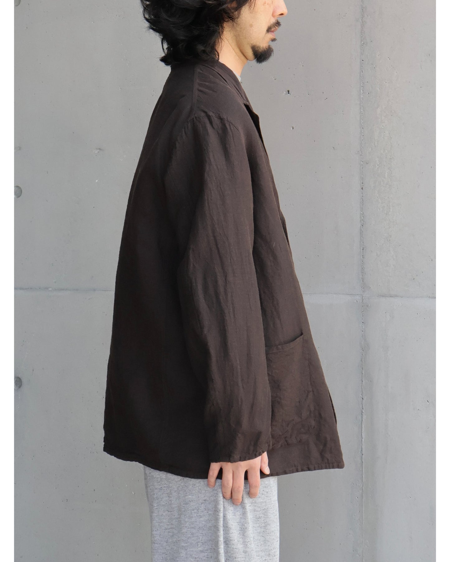 シルクコットン ジャケット BROWN