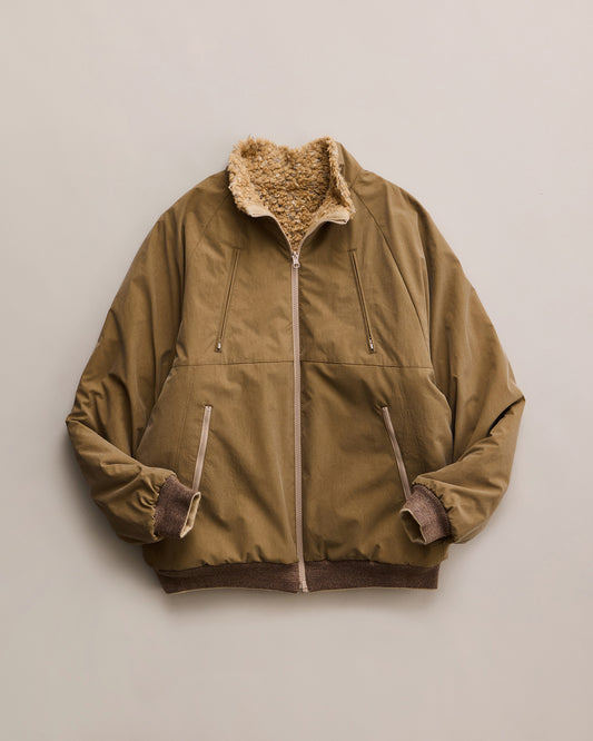 STATTON(縮絨ナイロンリバーシブルモールボアジャケット) BEIGE×BEIGE