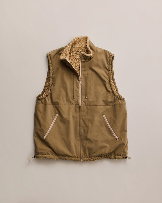 ALISON(縮絨ナイロンリバーシブルモールボアベスト) BEIGE×BEIGE