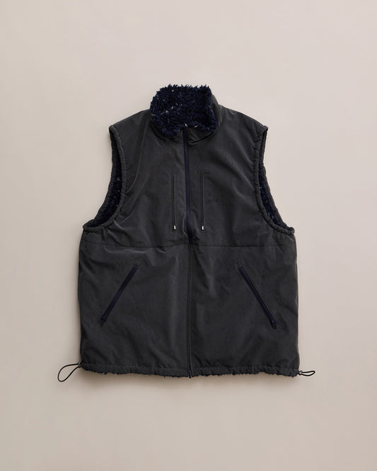 ALISON(縮絨ナイロンリバーシブルモールボアベスト) GRAY×NAVY