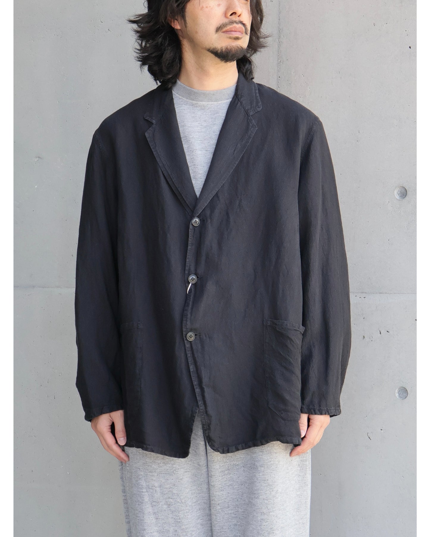 シルクコットン ジャケット FADE BLACK