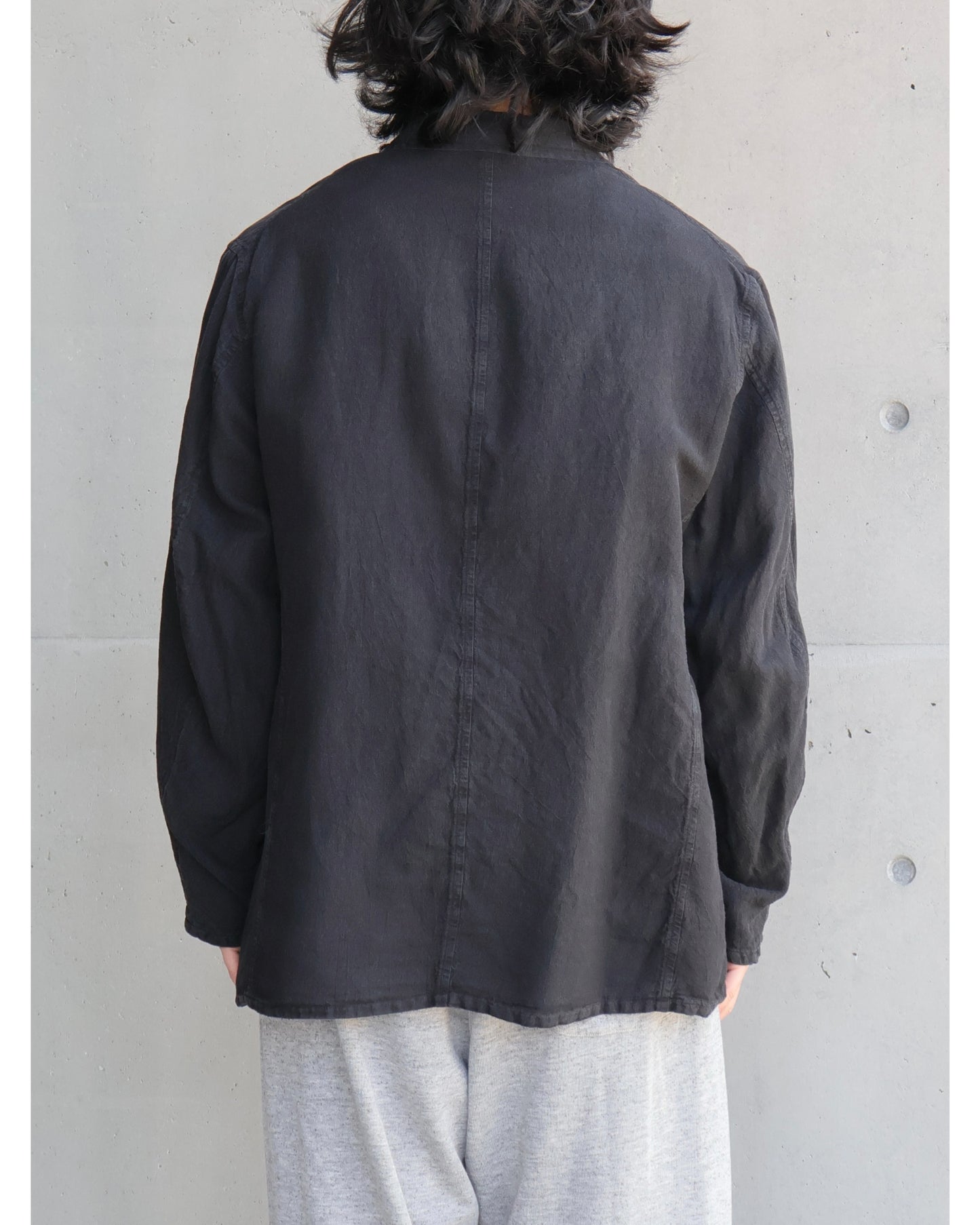 シルクコットン ジャケット FADE BLACK