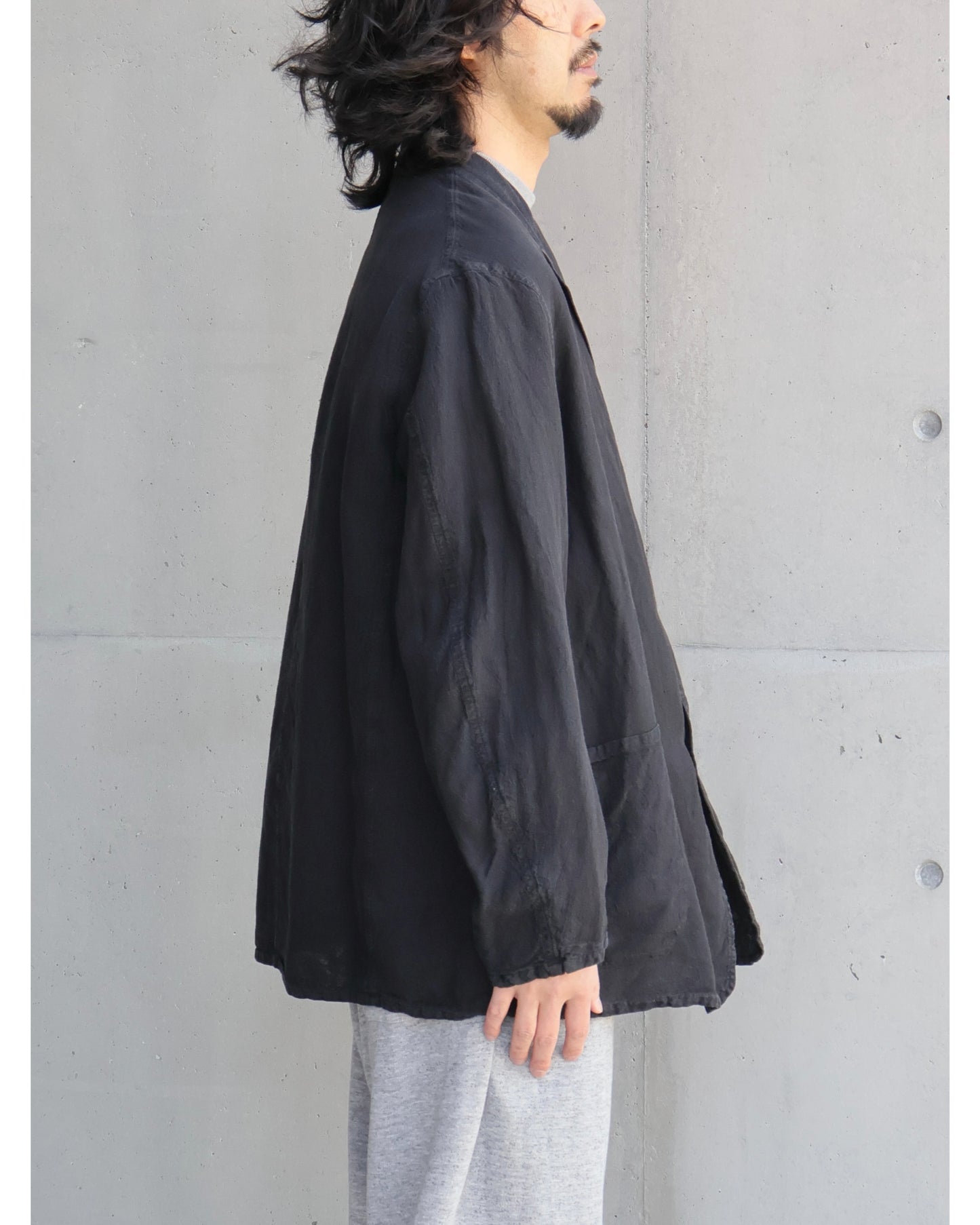 シルクコットン ジャケット FADE BLACK