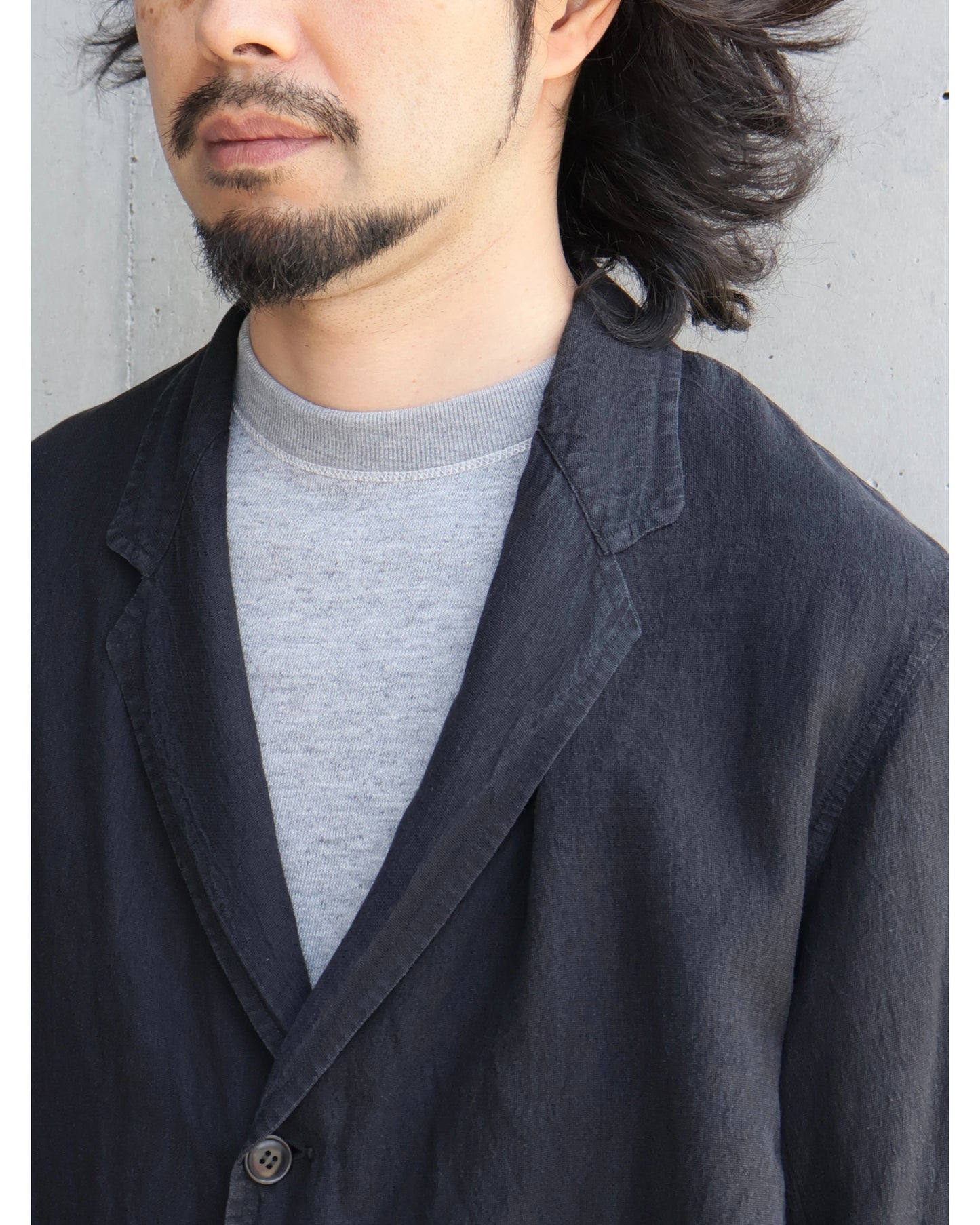 シルクコットン ジャケット FADE BLACK