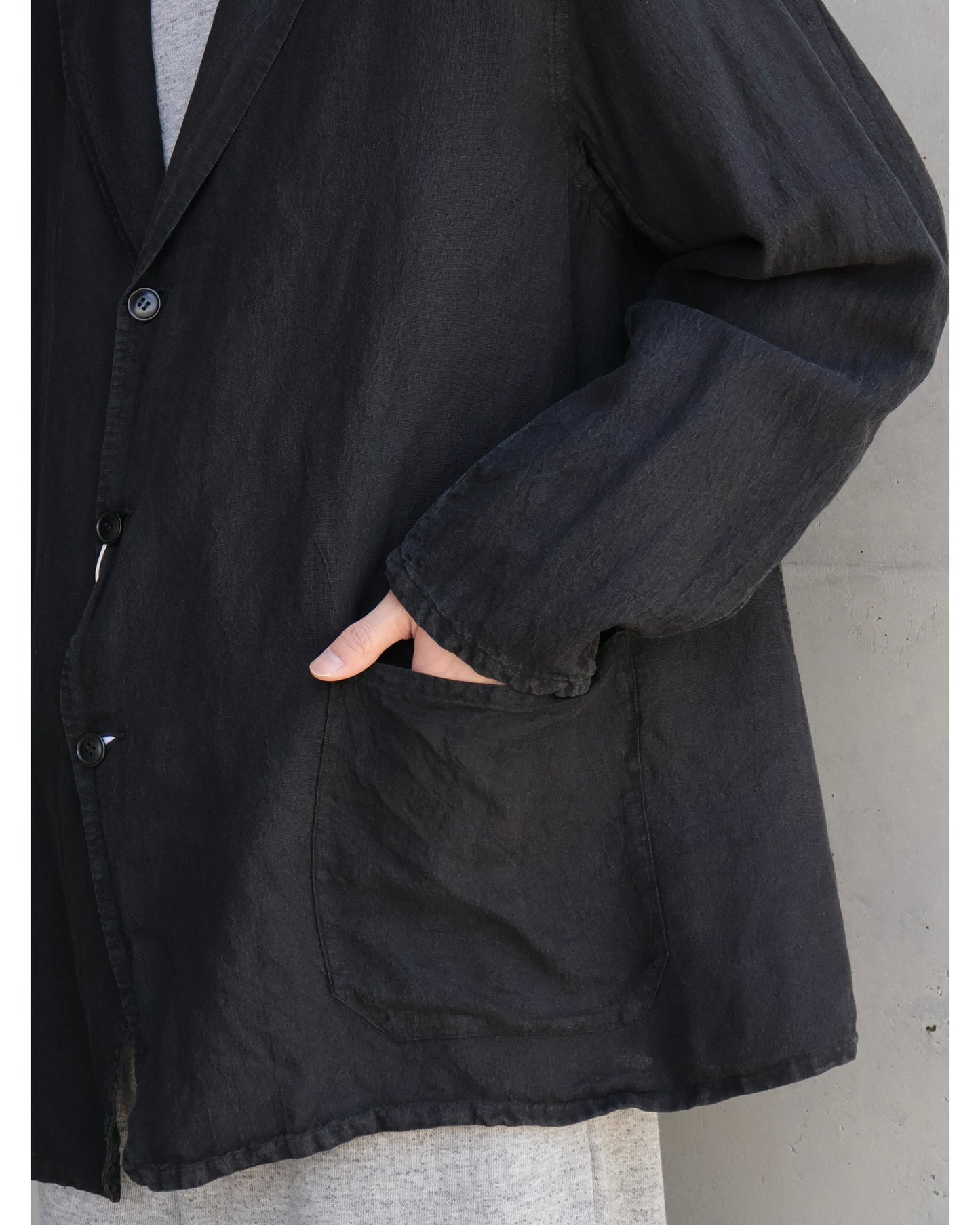 シルクコットン ジャケット FADE BLACK
