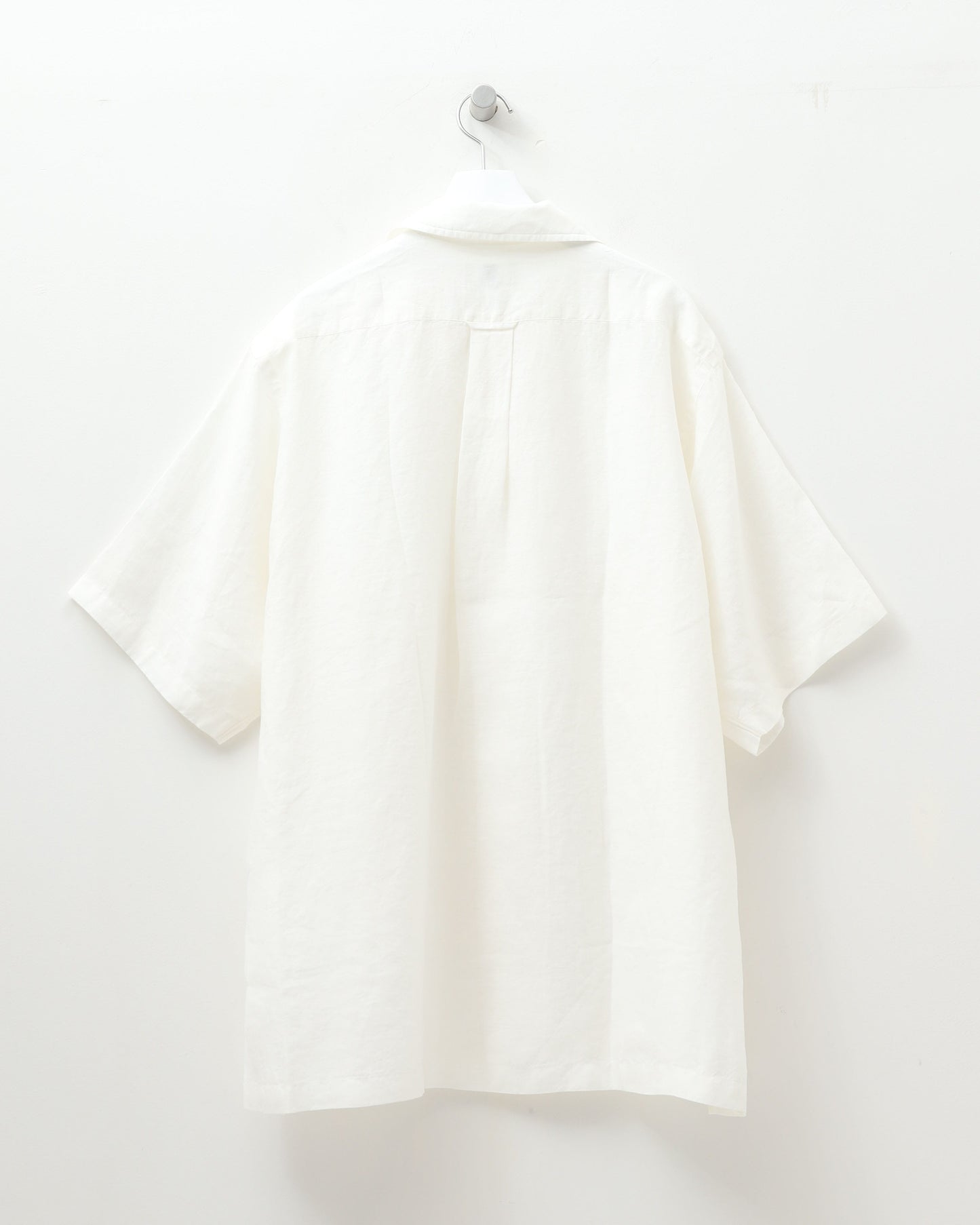 Linen ramie Opencollar WHITE