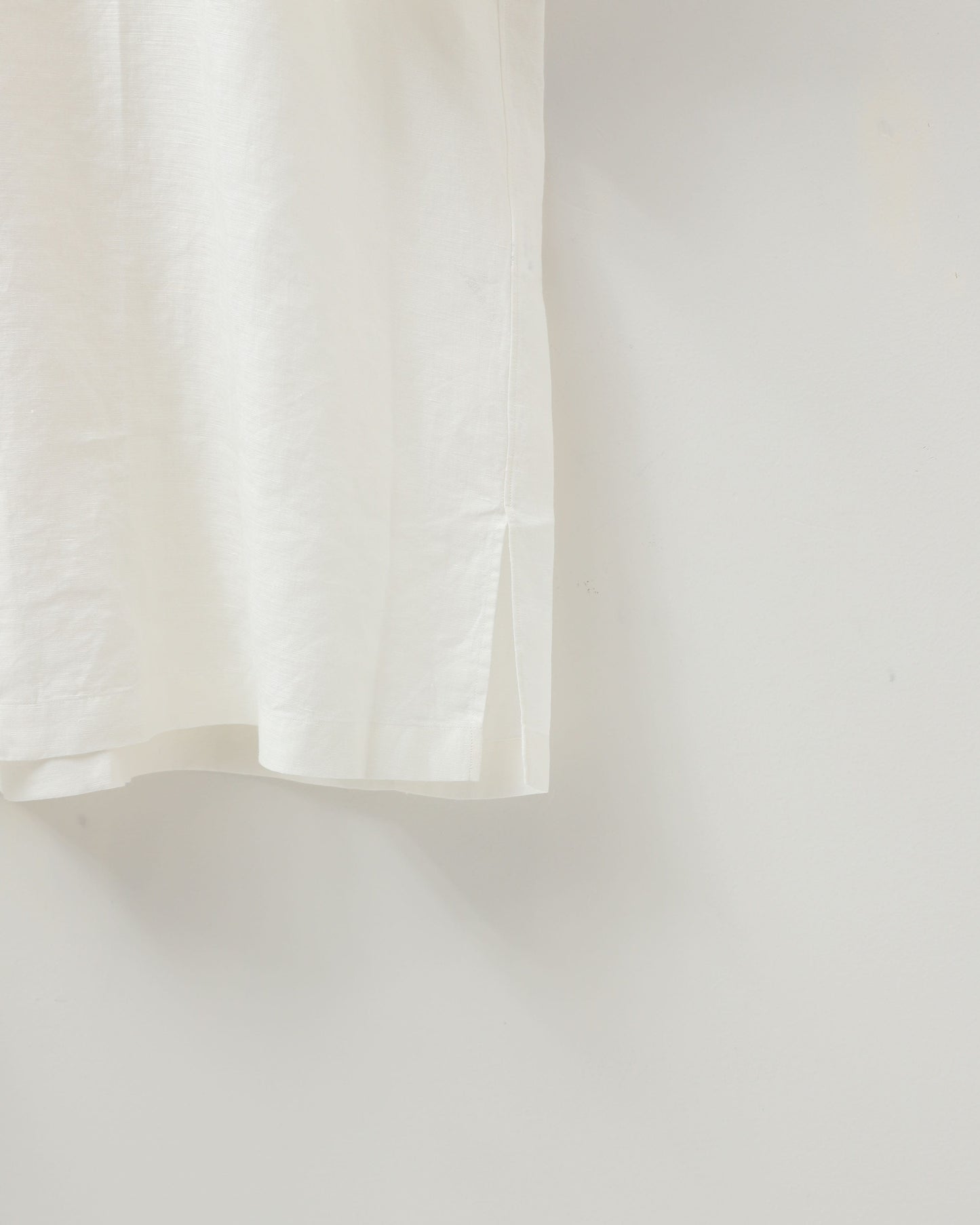 Linen ramie Opencollar WHITE