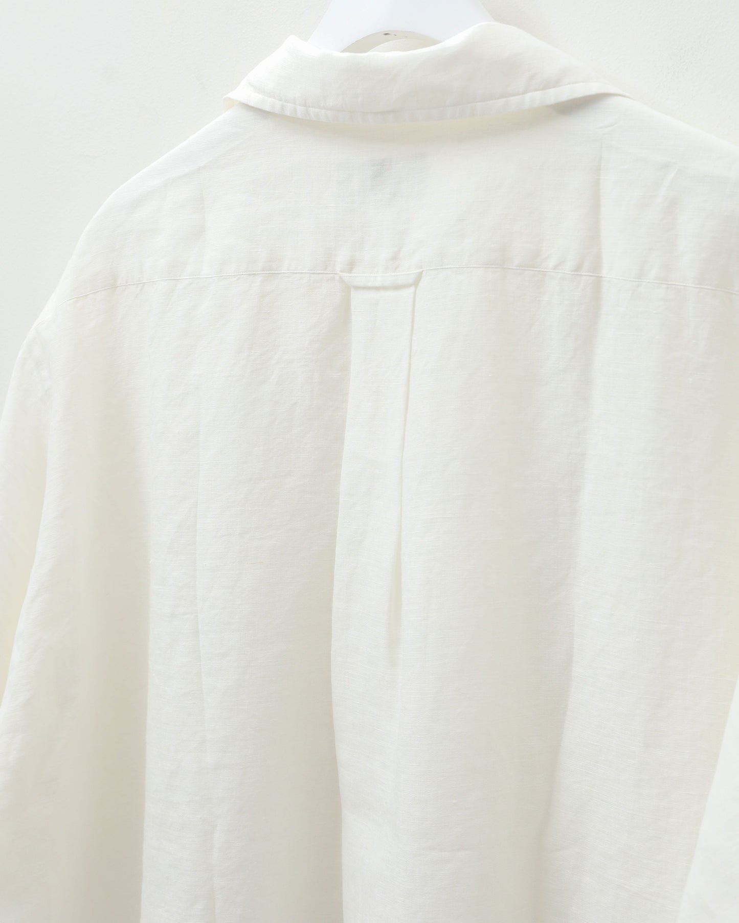 Linen ramie Opencollar WHITE