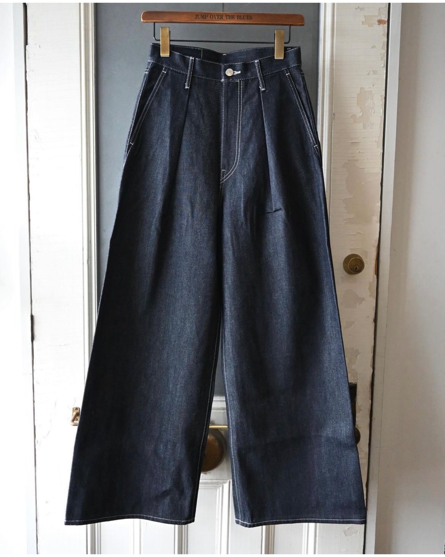 Selvage Denim Two Tuck Wide Pants