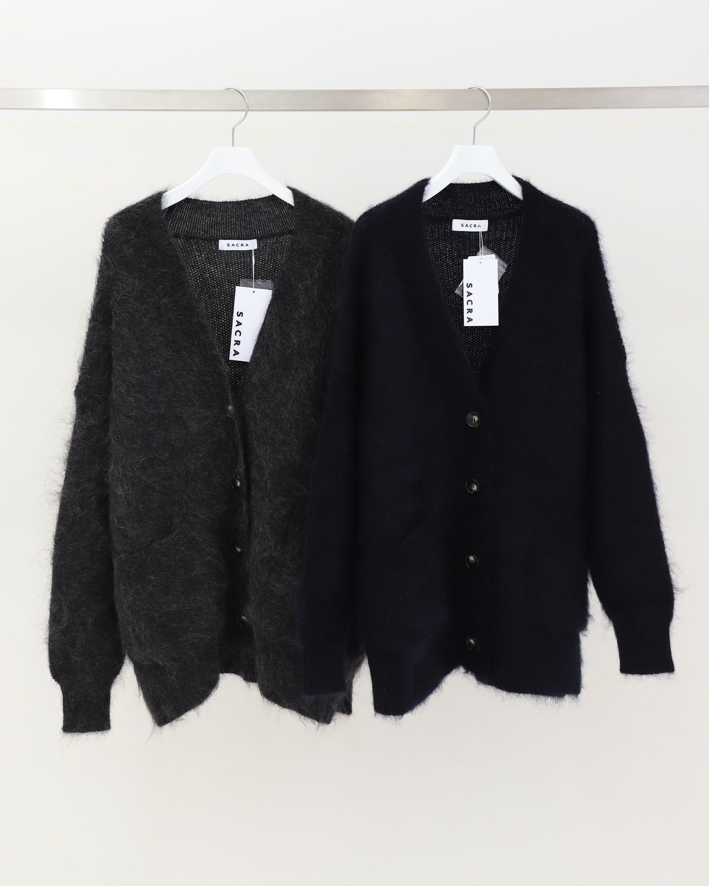 EX.FINE MOHAIR FURROW CARDIGAN