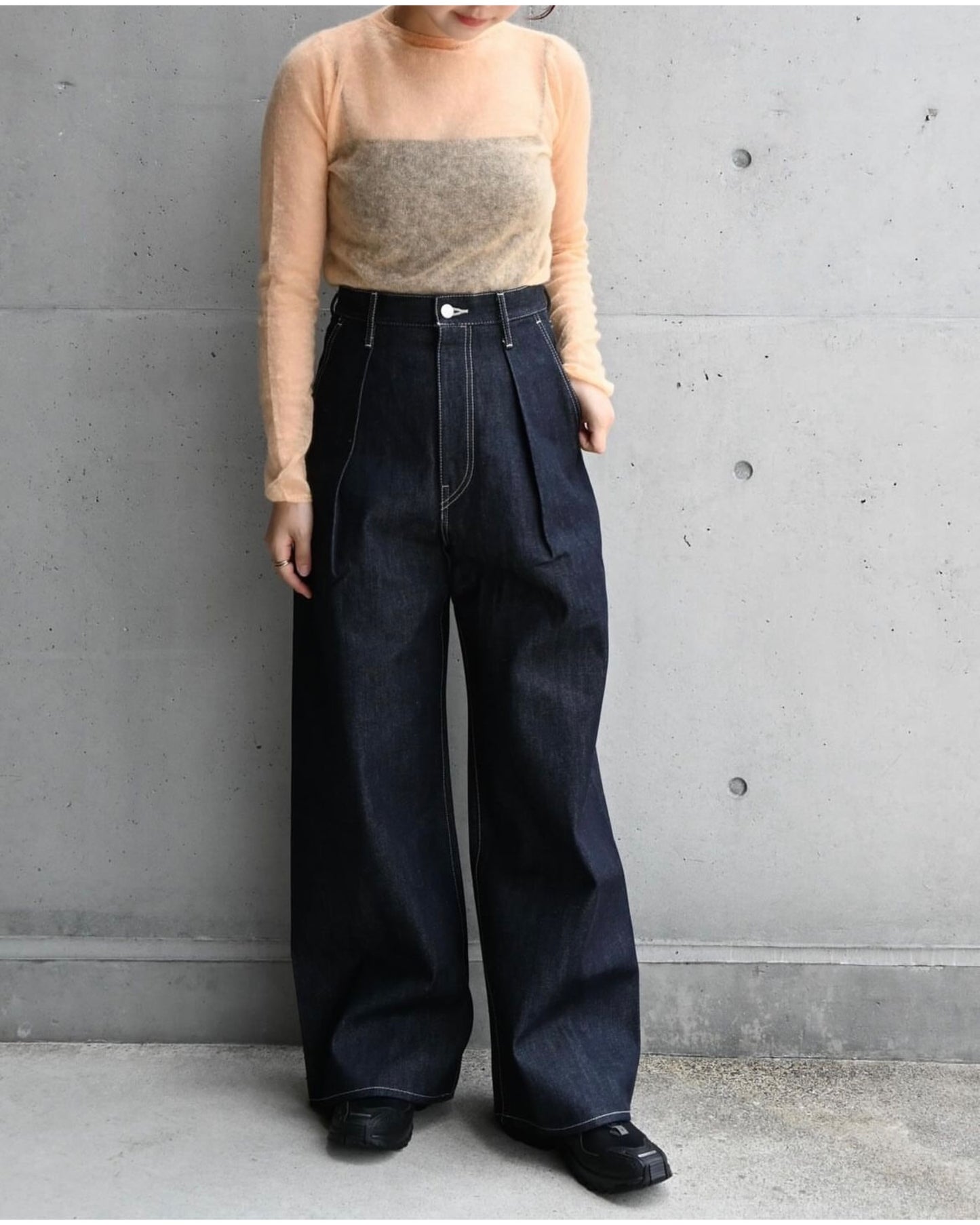 Selvage Denim Two Tuck Wide Pants