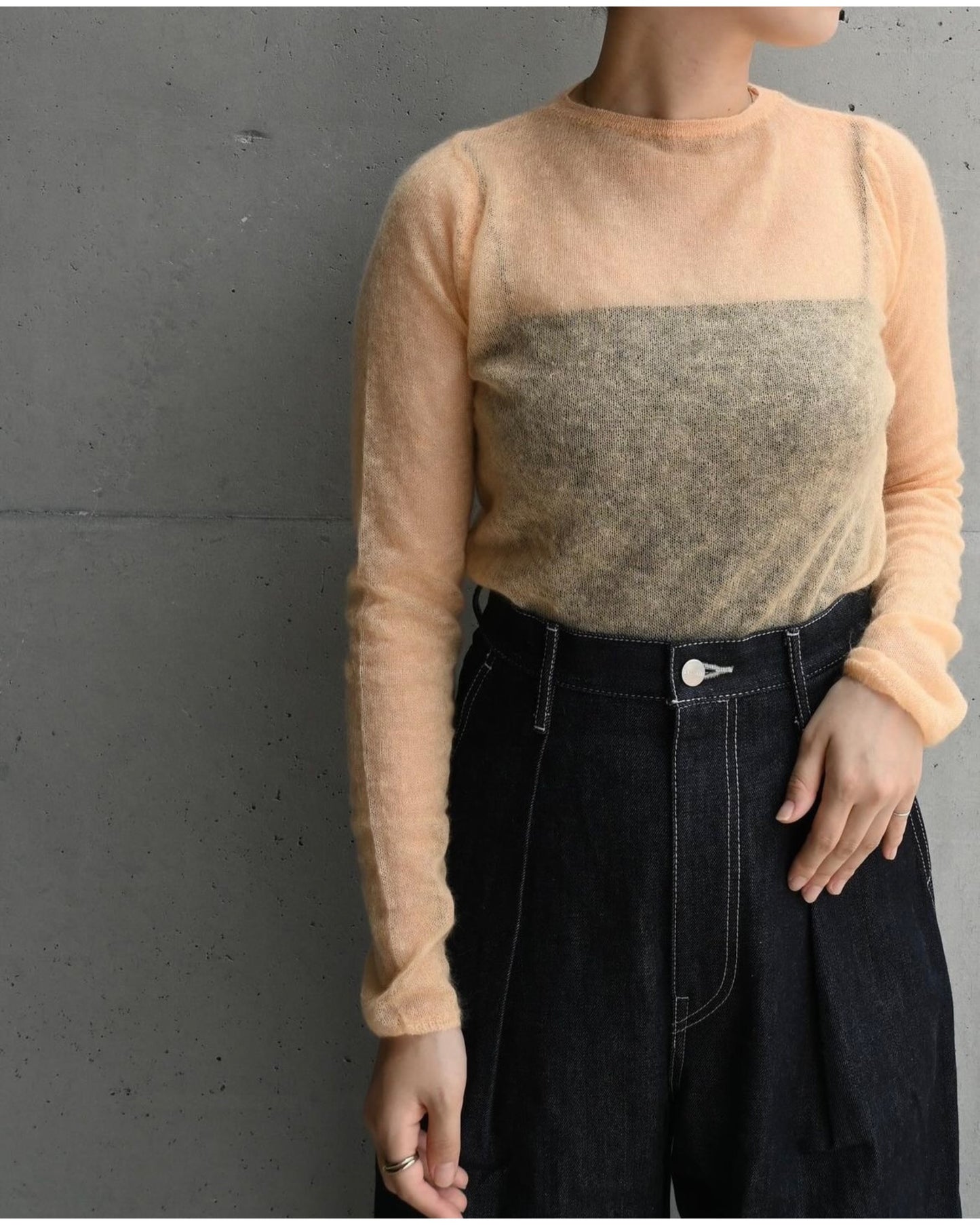 KID MOHAIR SHEER KNIT BOAT NECK P/O