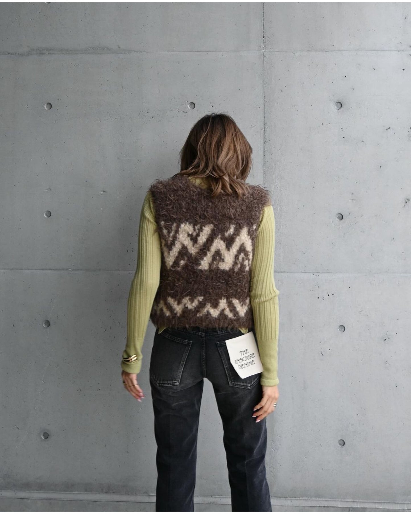 uruguayan wool COWICHAN hand-knit vest