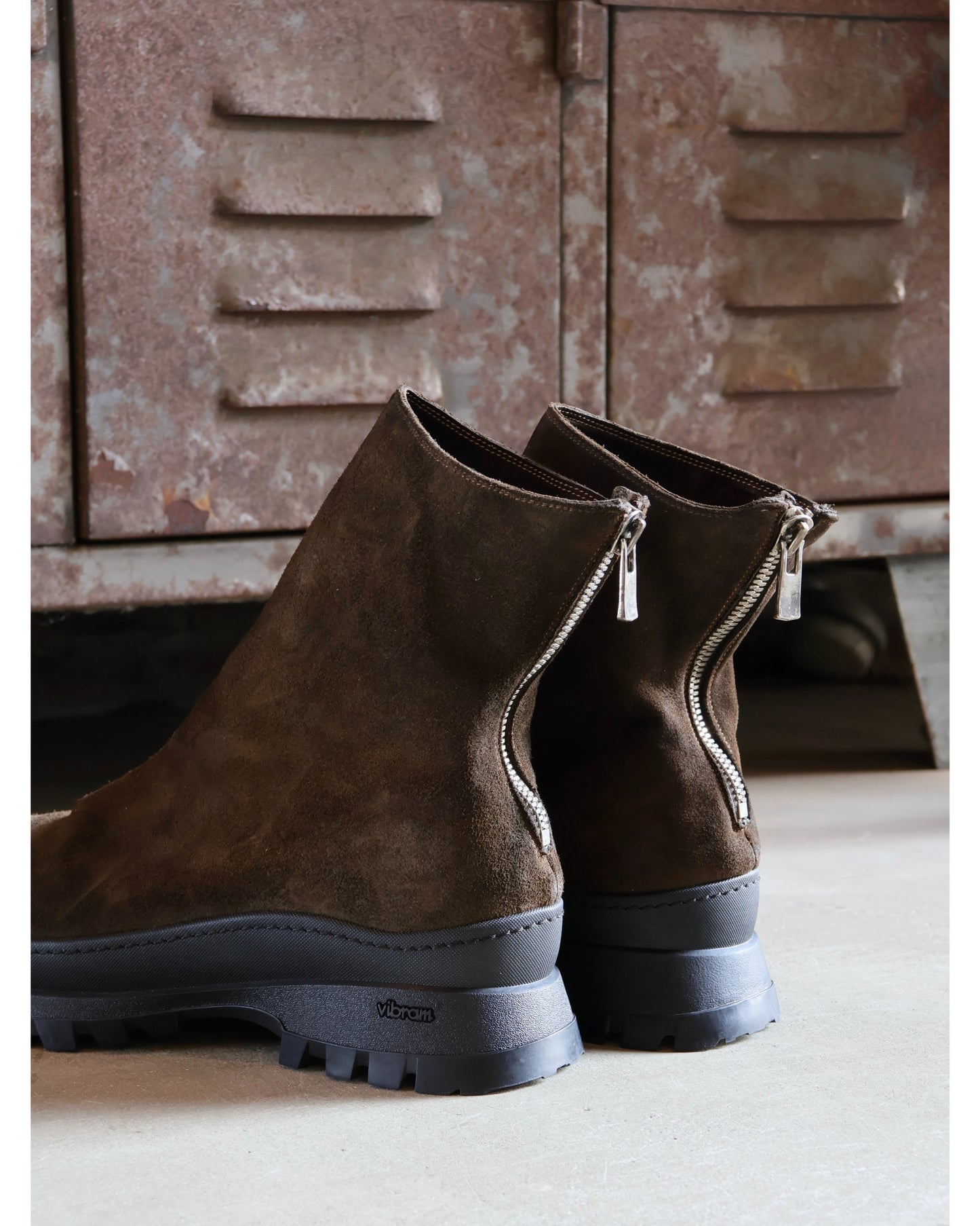 GUIDI別注 VS バックジップブーツ BROWN