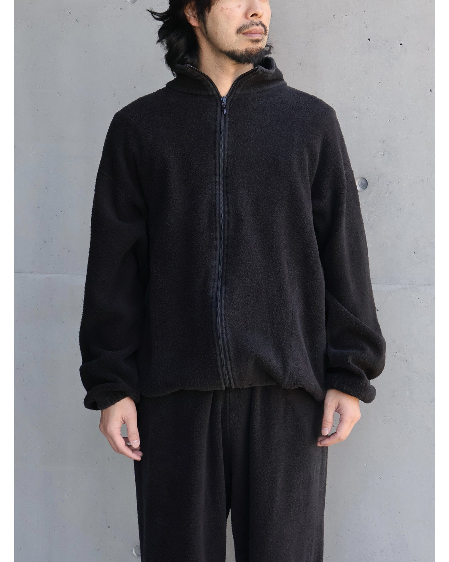 フリース ジップジャケット FADE BLACK