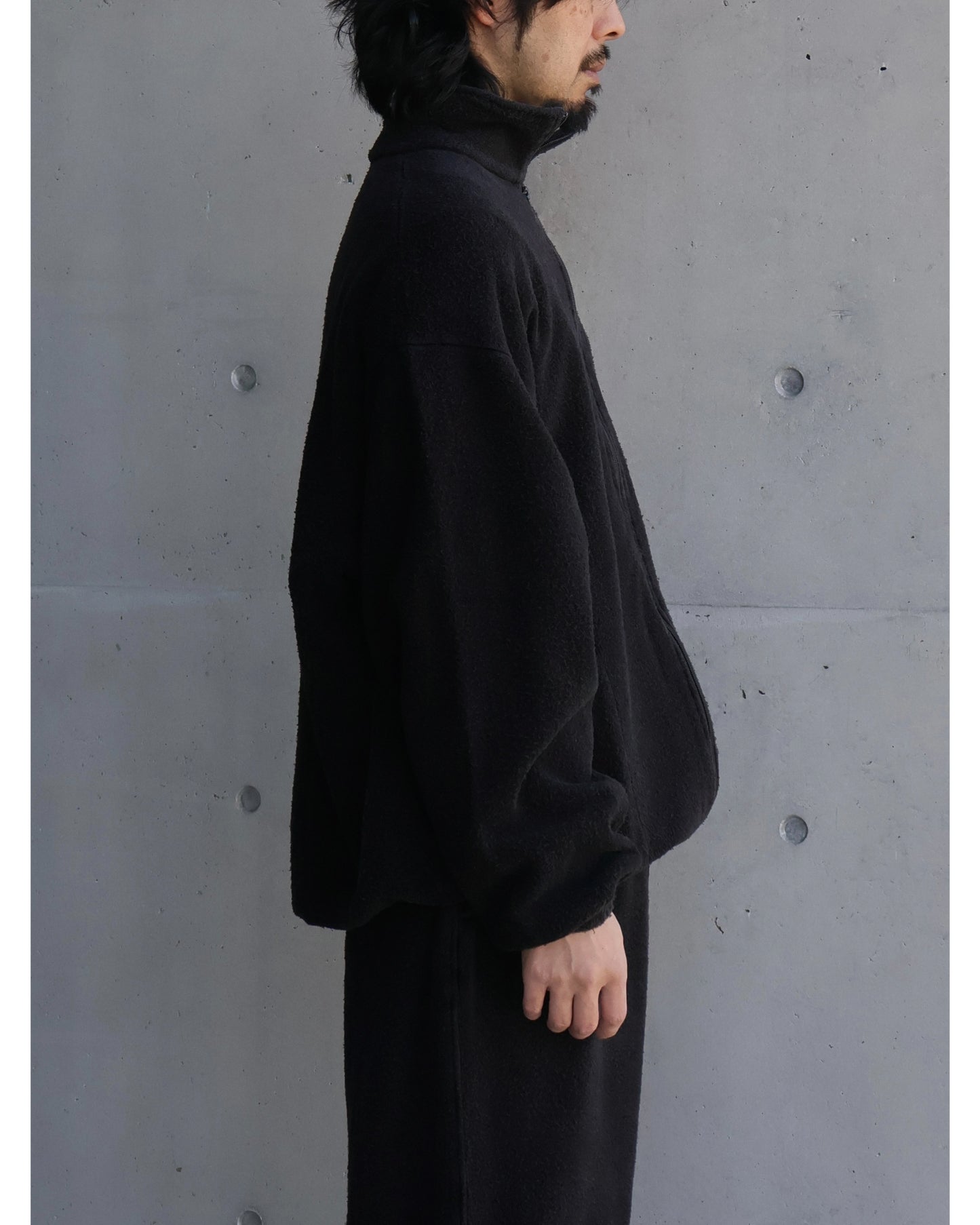 フリース ジップジャケット FADE BLACK