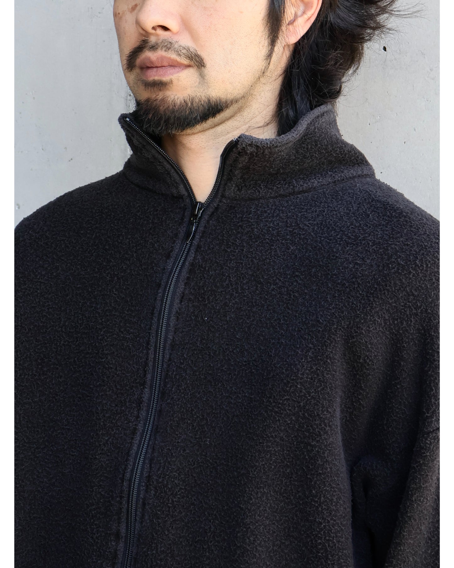 フリース ジップジャケット FADE BLACK