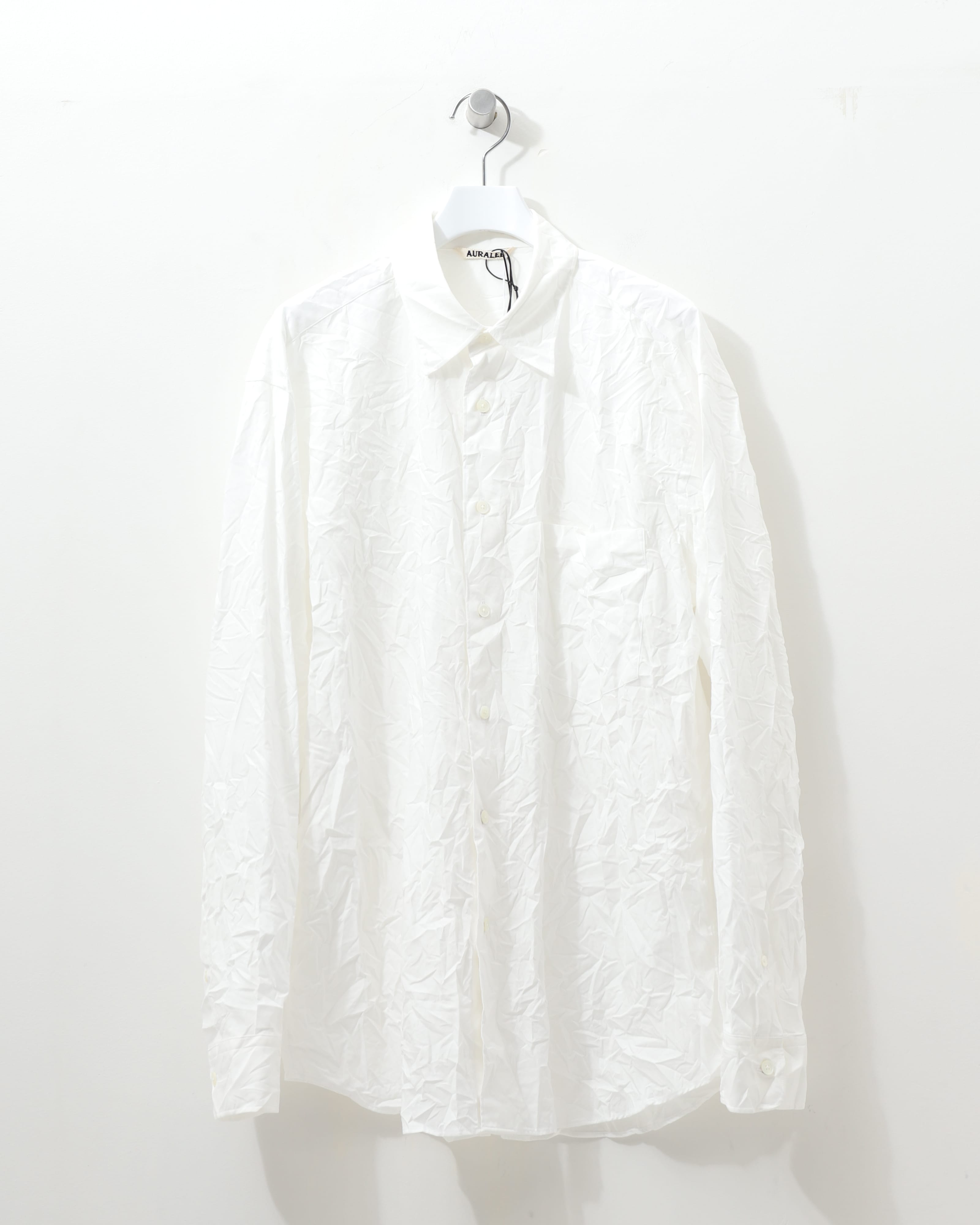 WRINKLED WASHED FINX TWILL SHIRT WHITE