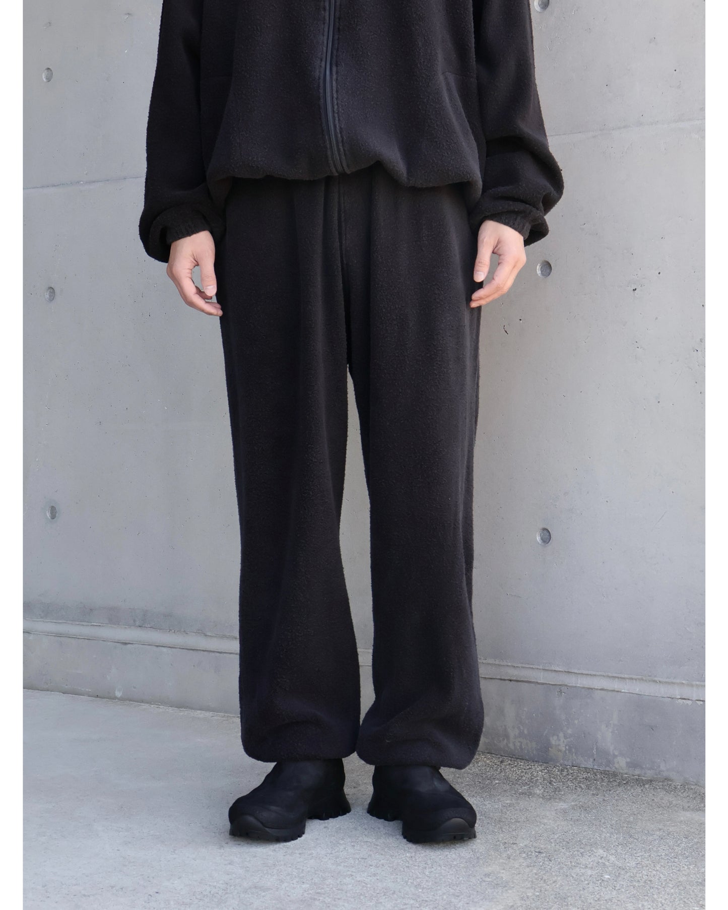 フリース ドローストリングパンツ FADE BLACK