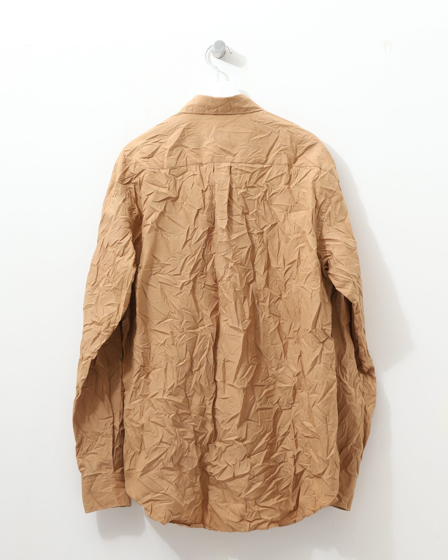WRINKLED WASHED FINX TWILL SHIRT BROWN