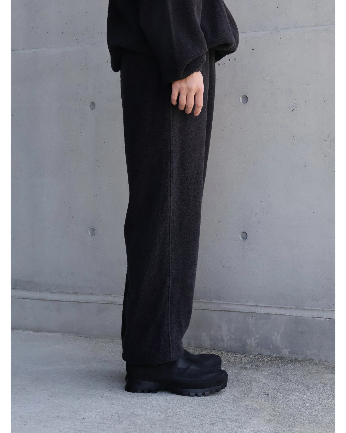 フリース ドローストリングパンツ FADE BLACK