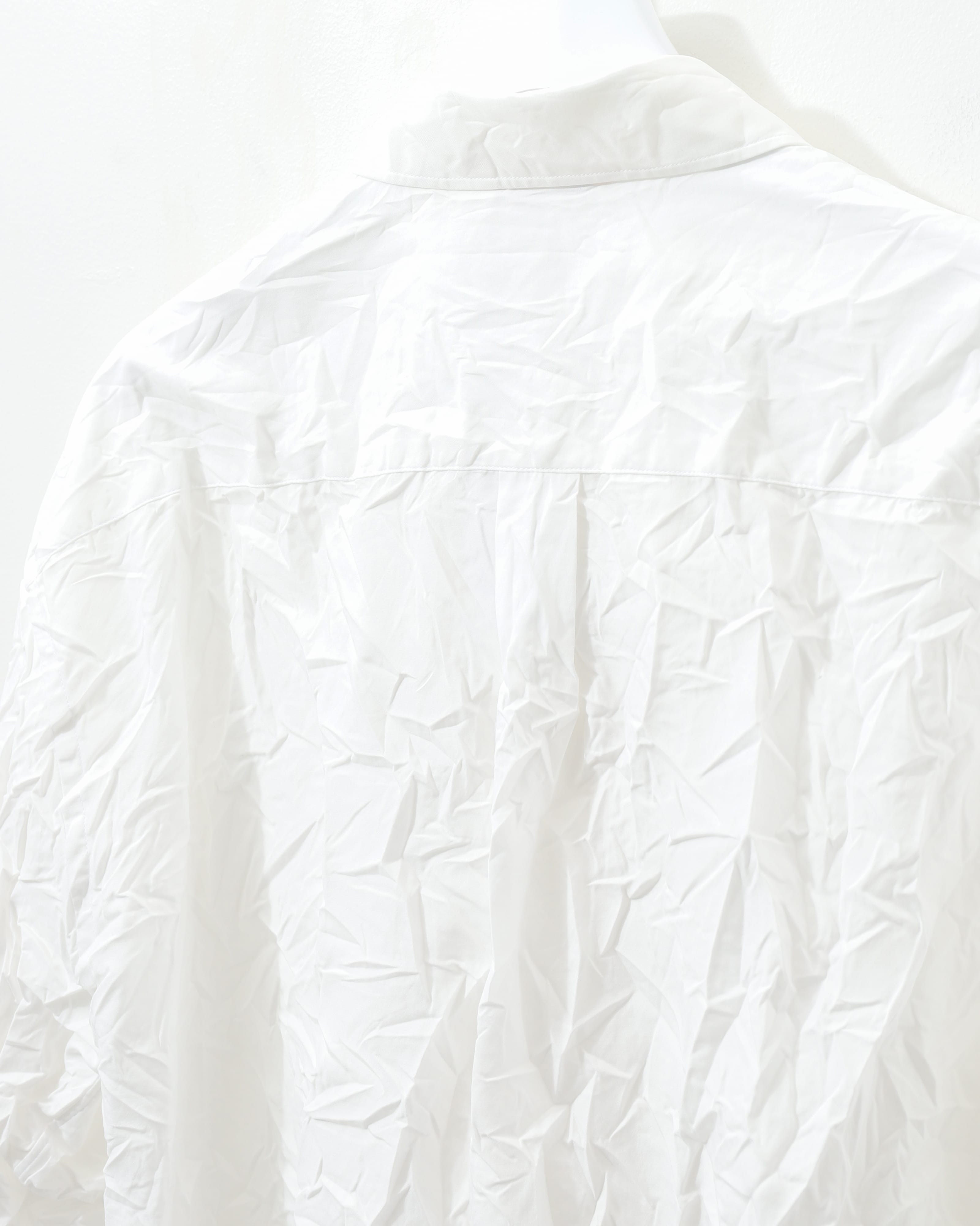 WRINKLED WASHED FINX TWILL SHIRT WHITE – TIME AFTER TIME