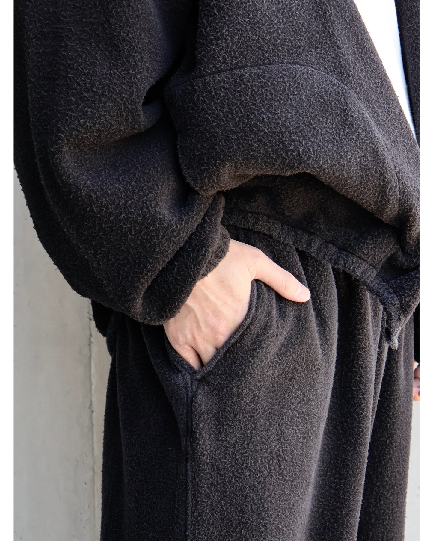 フリース ドローストリングパンツ FADE BLACK