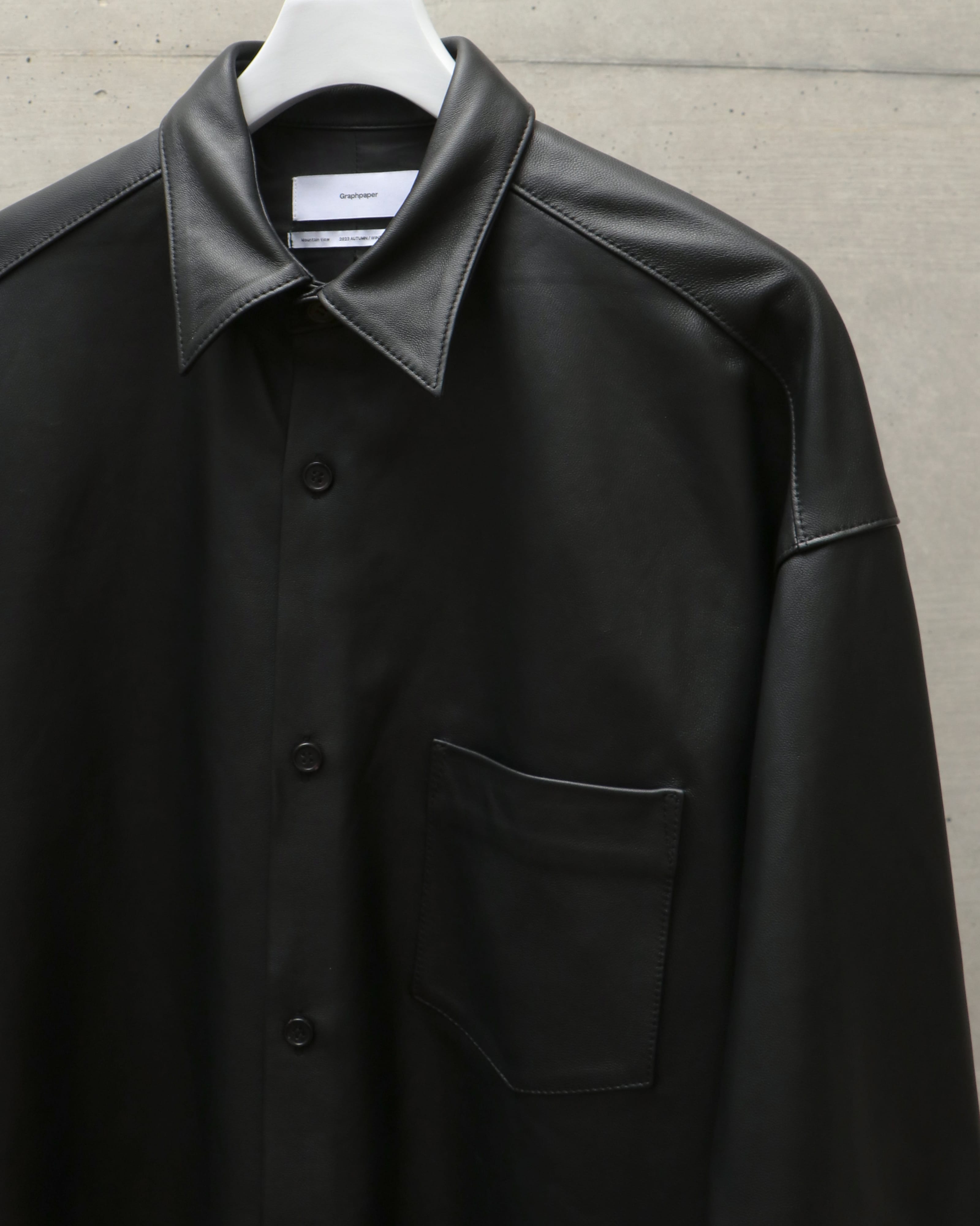 Sheep Leather Oversized Shirt BLACK – TIME AFTER TIME