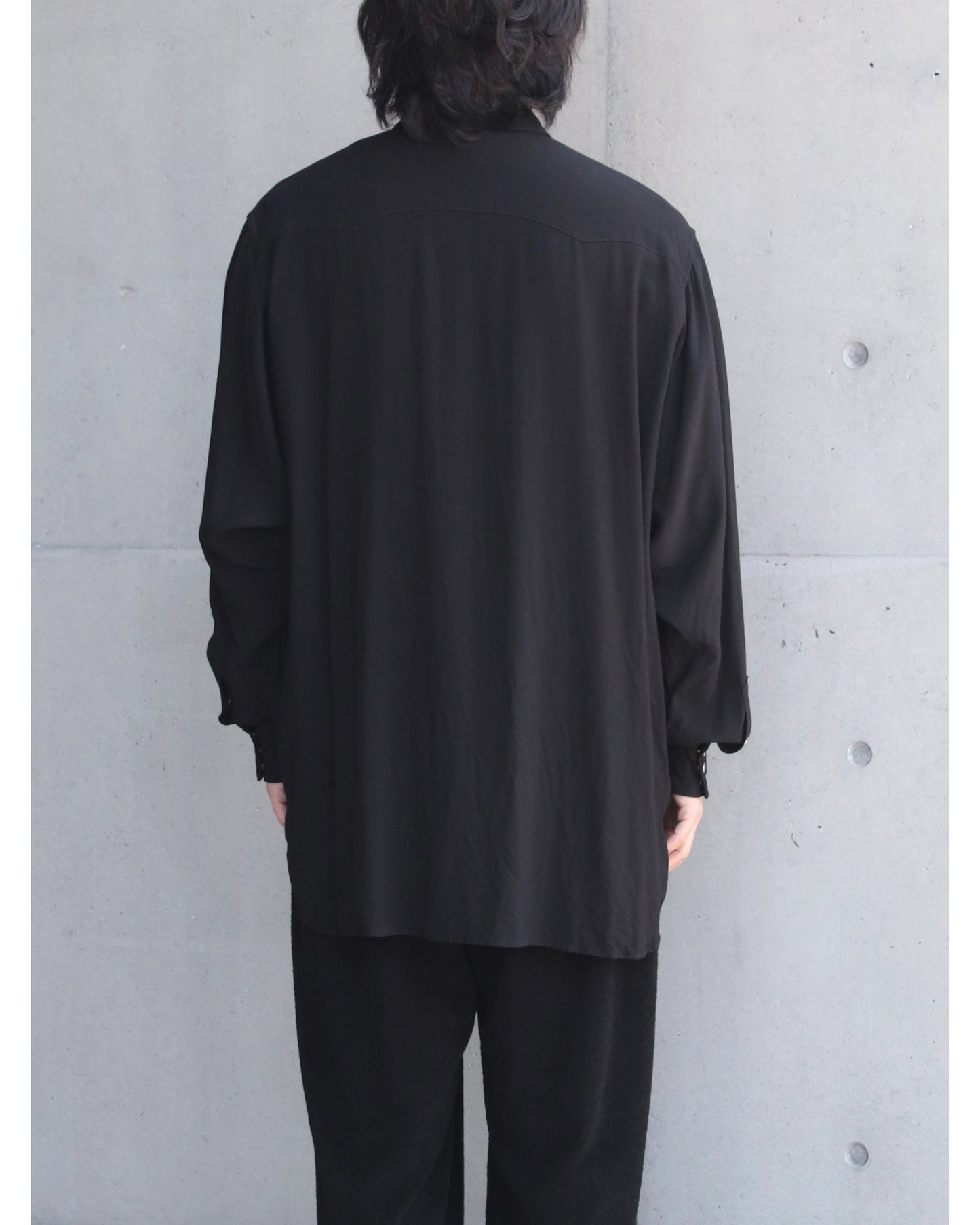 レーヨン ウエスタンシャツ BLACK