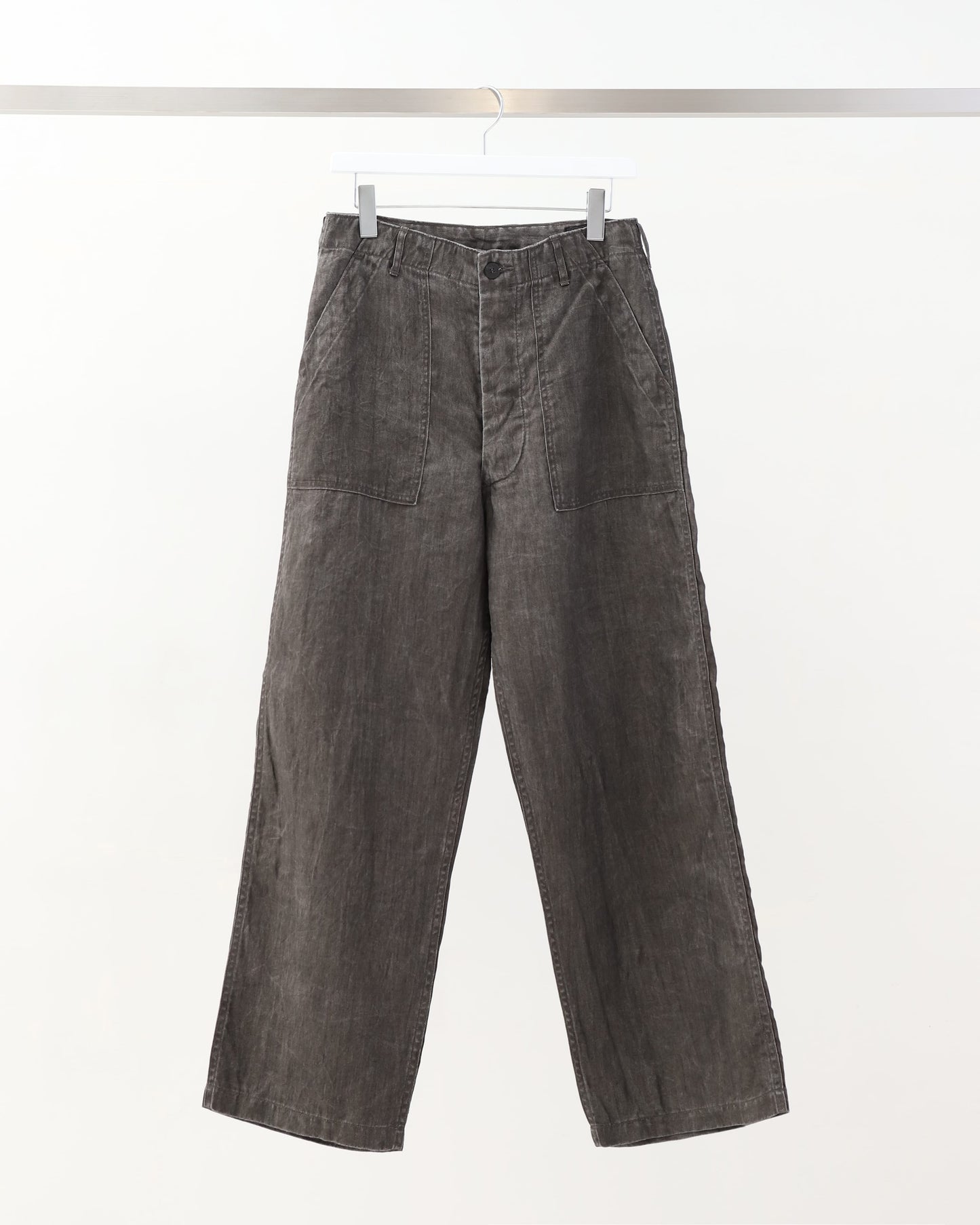 LINEN SUMMER FATIGUE PANTS CHARCOAL GRAY