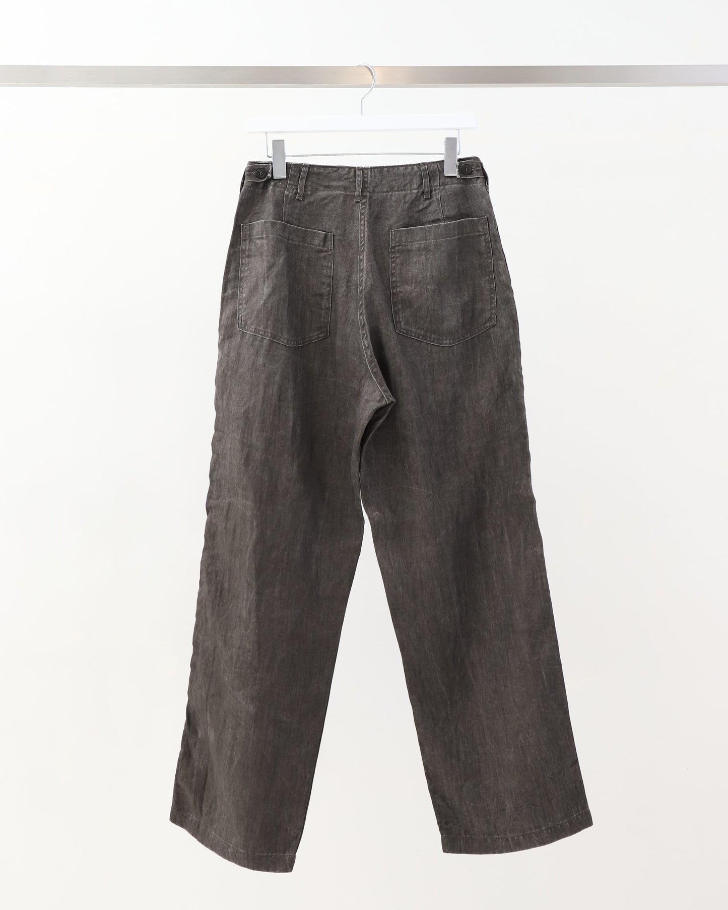 LINEN SUMMER FATIGUE PANTS CHARCOAL GRAY