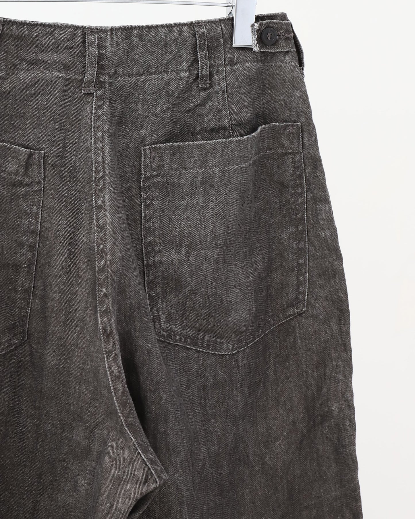 LINEN SUMMER FATIGUE PANTS CHARCOAL GRAY