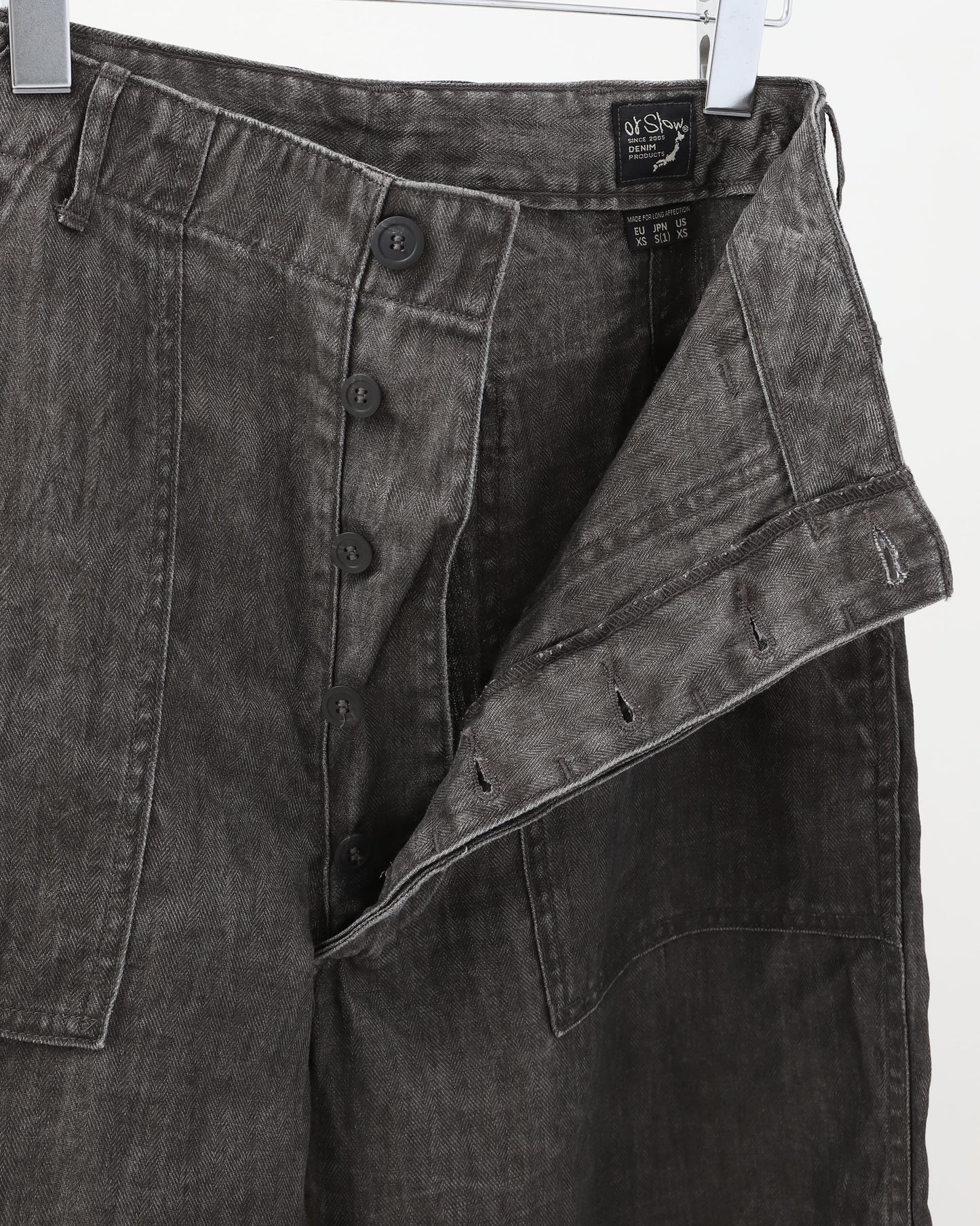 LINEN SUMMER FATIGUE PANTS CHARCOAL GRAY