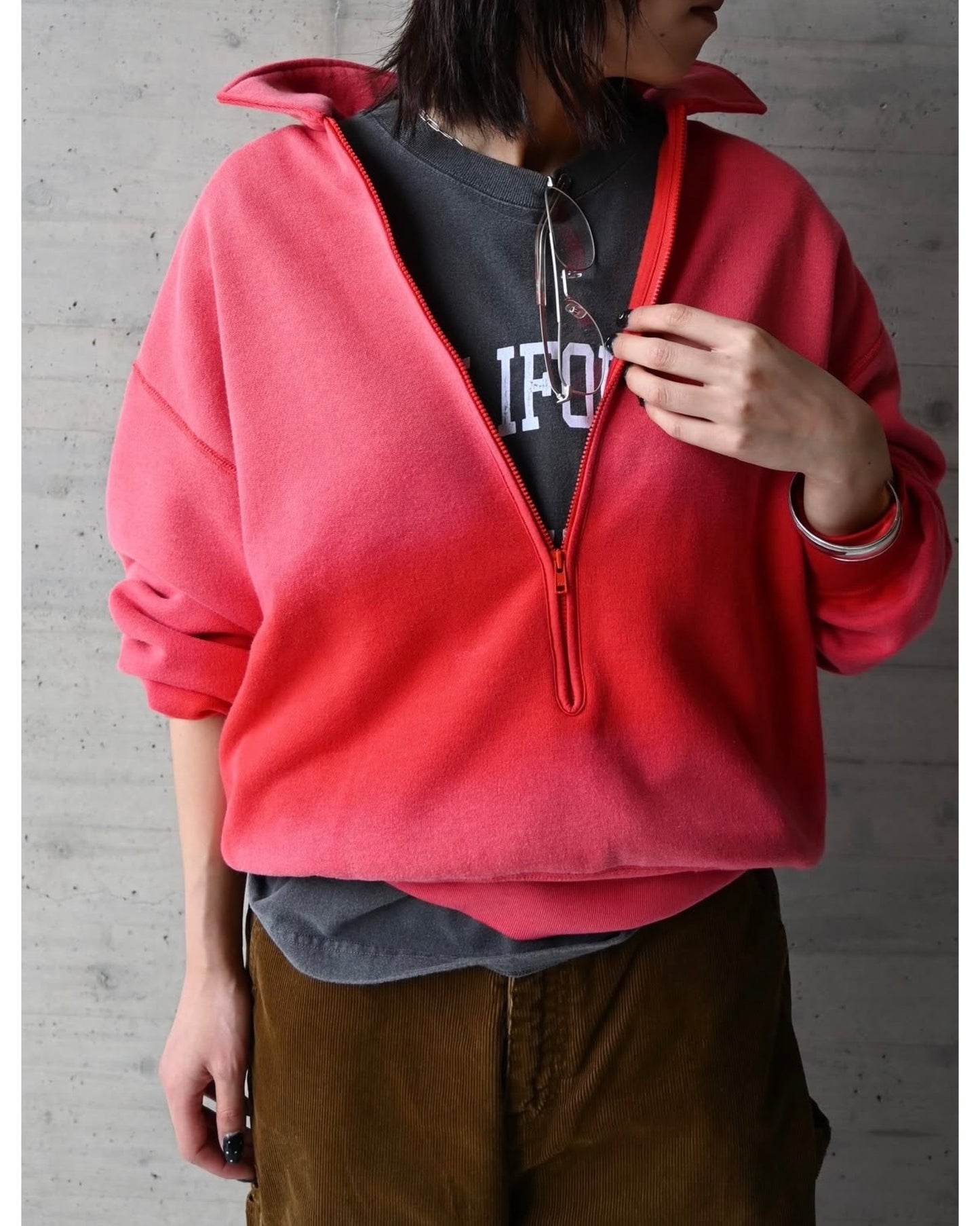RUSSELL OVER HALF ZIP SWEAT