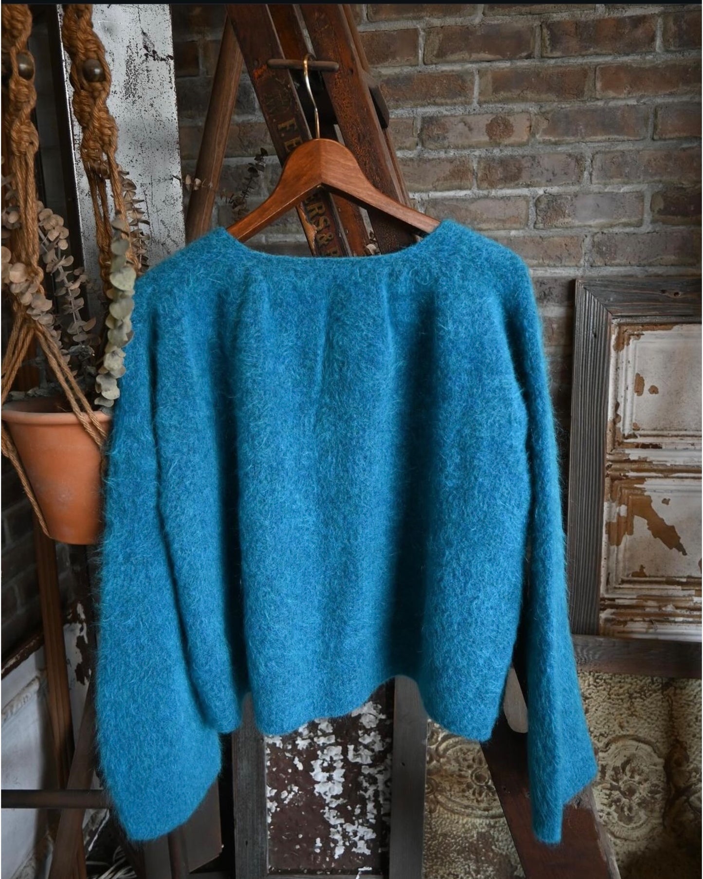 stretch superkid mohair short cardigan