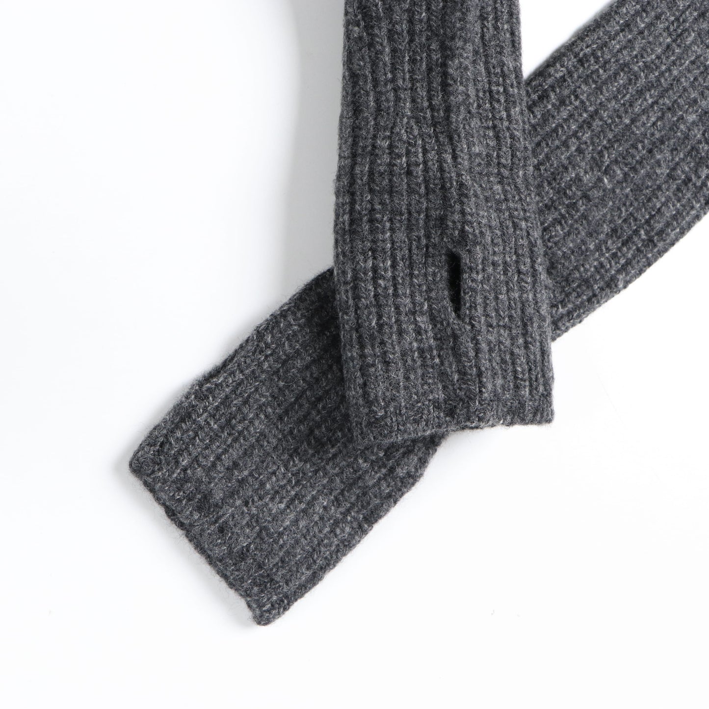 superfine lambs wool ribbed-knit fingerless gloves