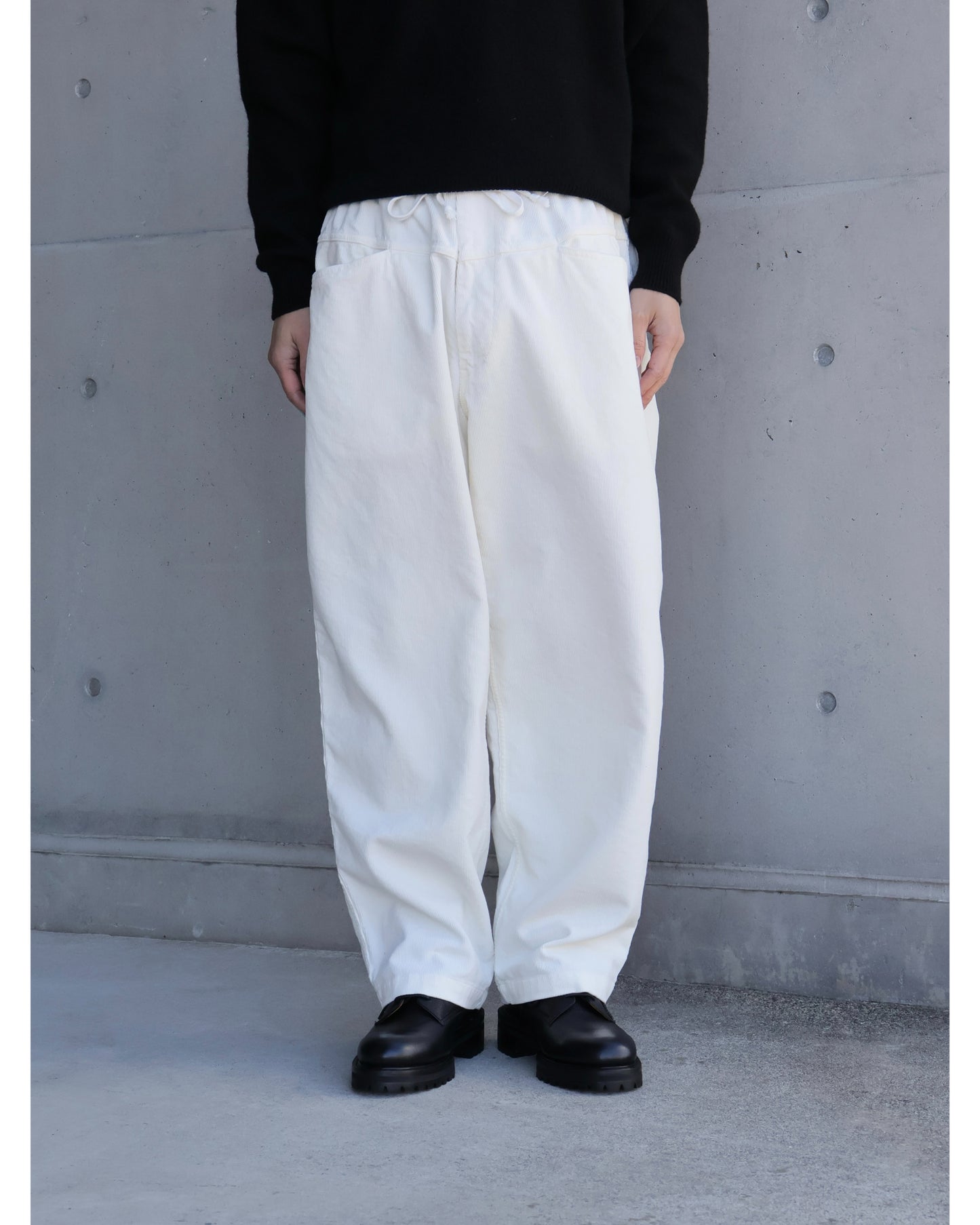 コーデュロイ ドローストリングパンツ WHITE