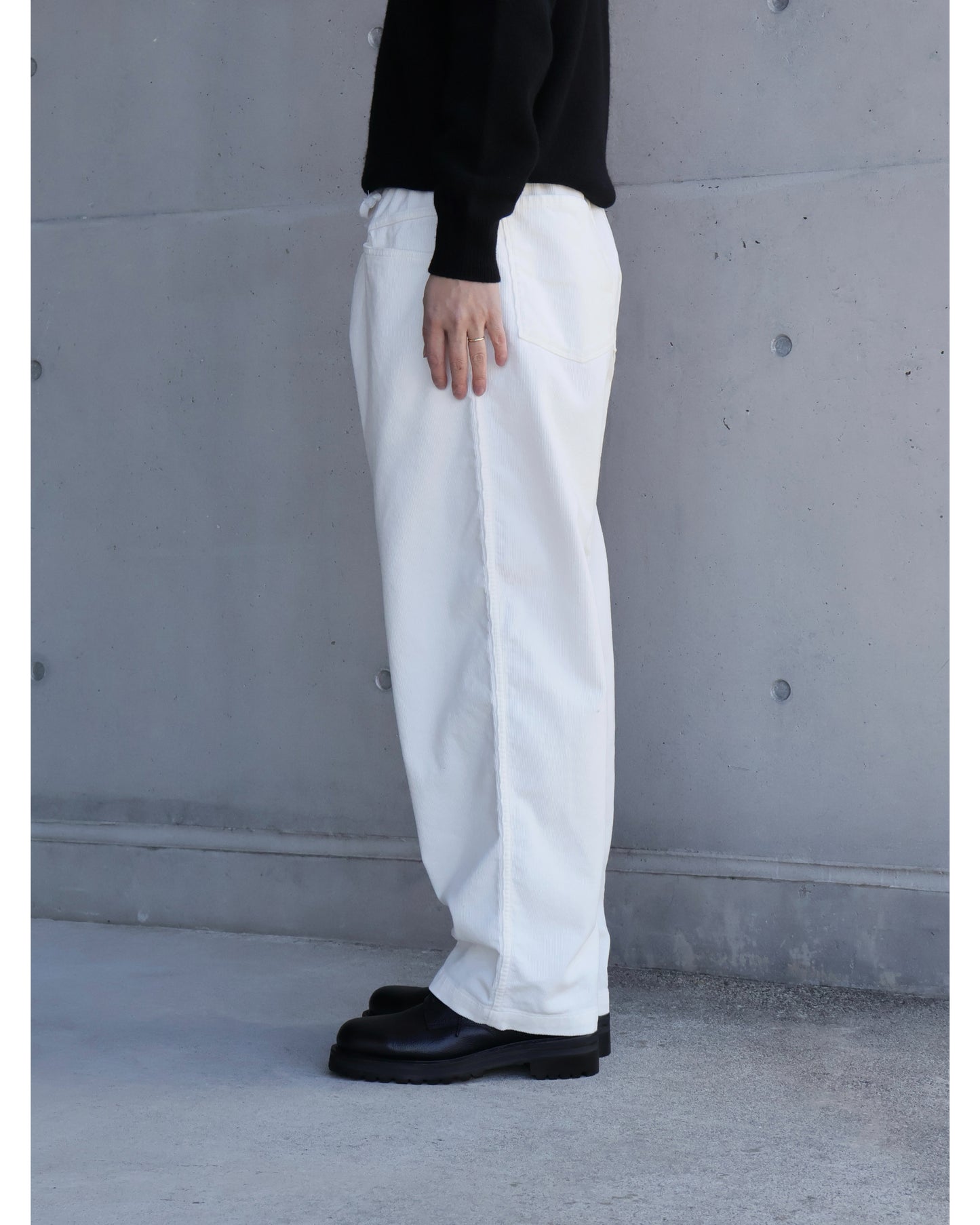 コーデュロイ ドローストリングパンツ WHITE