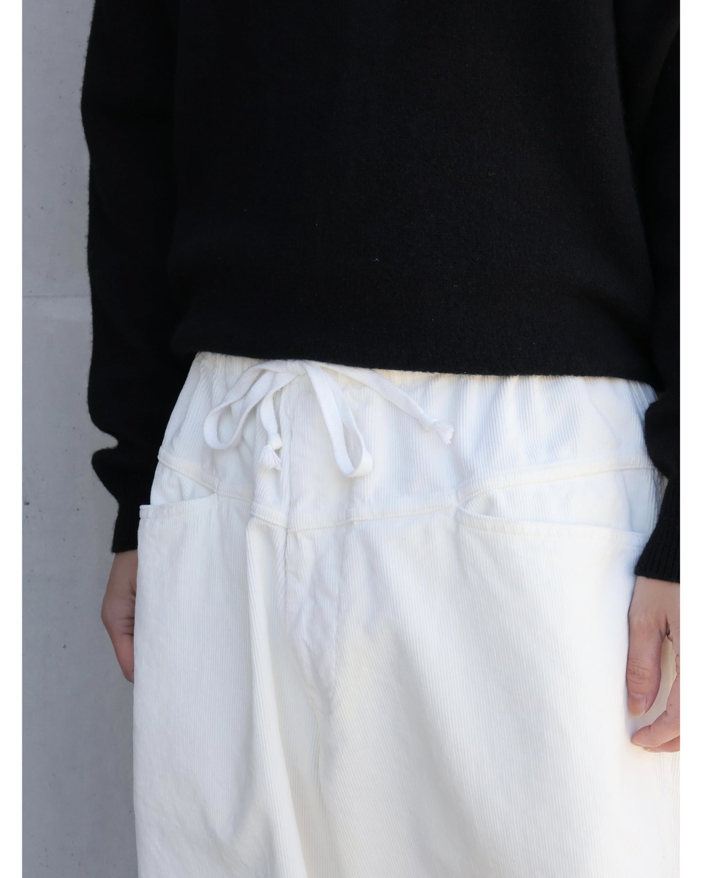 コーデュロイ ドローストリングパンツ WHITE