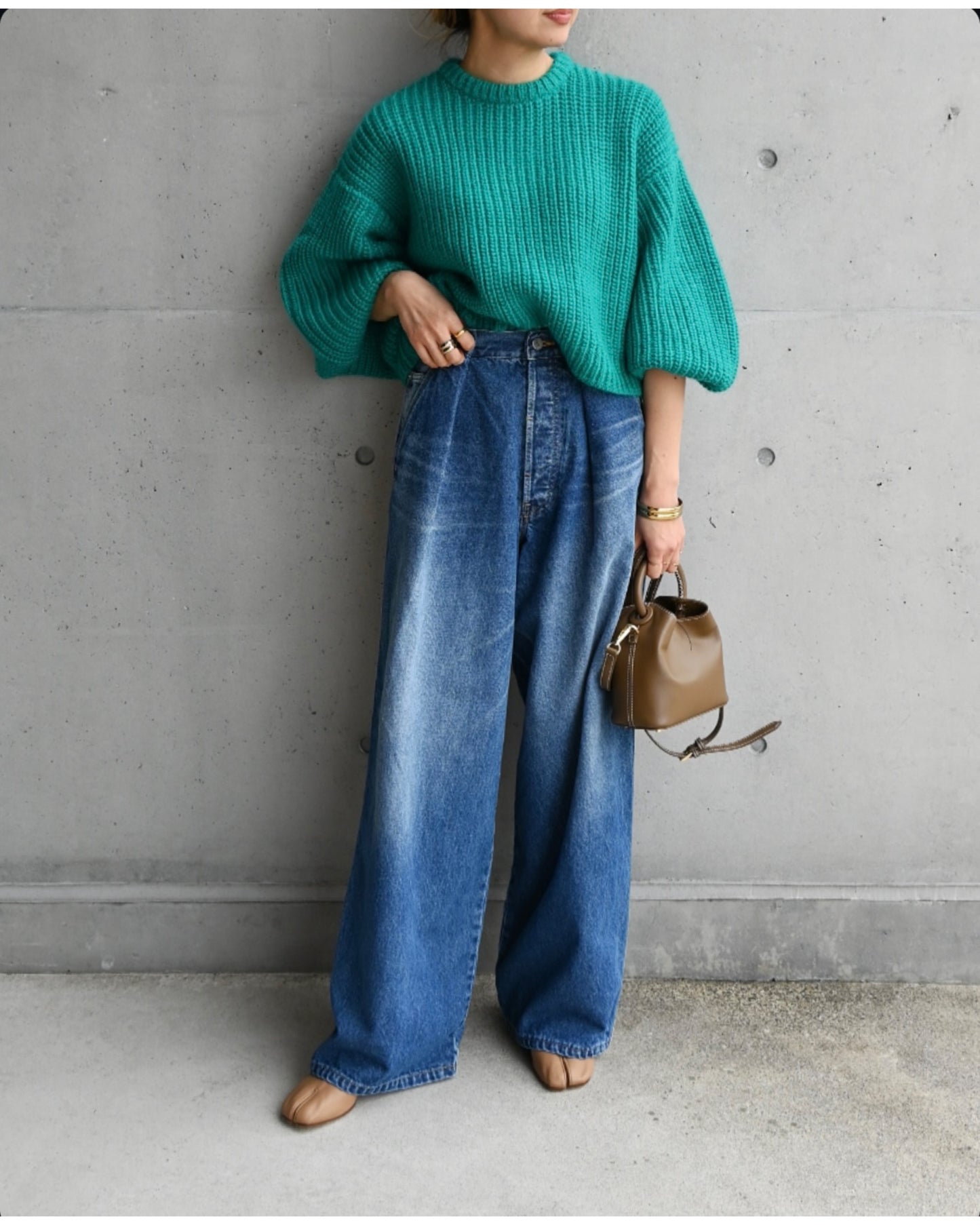 Denim Tuck Wide Pants