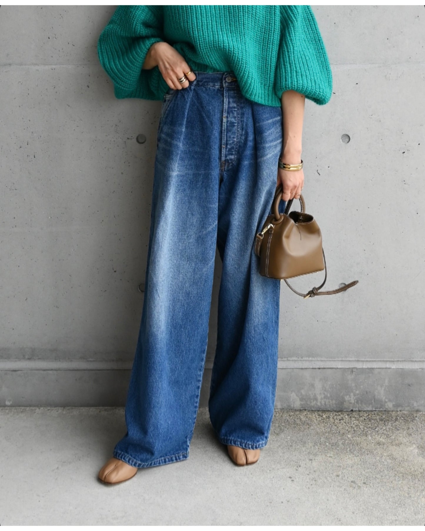 Denim Tuck Wide Pants