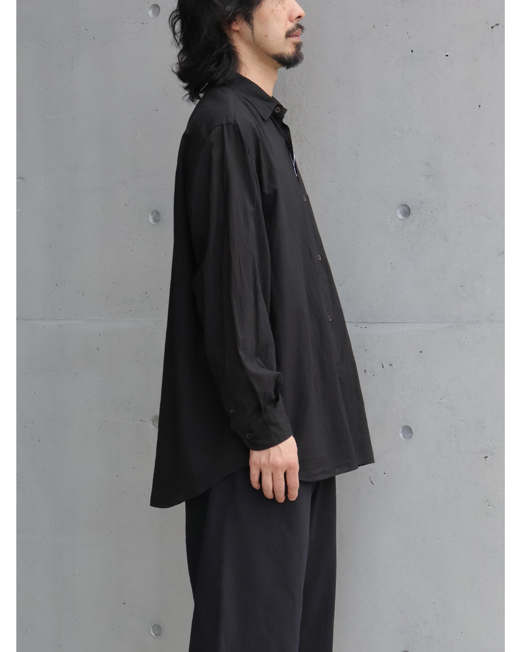 コモリ KHADIコットン コモリシャツ 25SS KHADIコットン コモリシャツ BLACK – TIME AFTER TIME