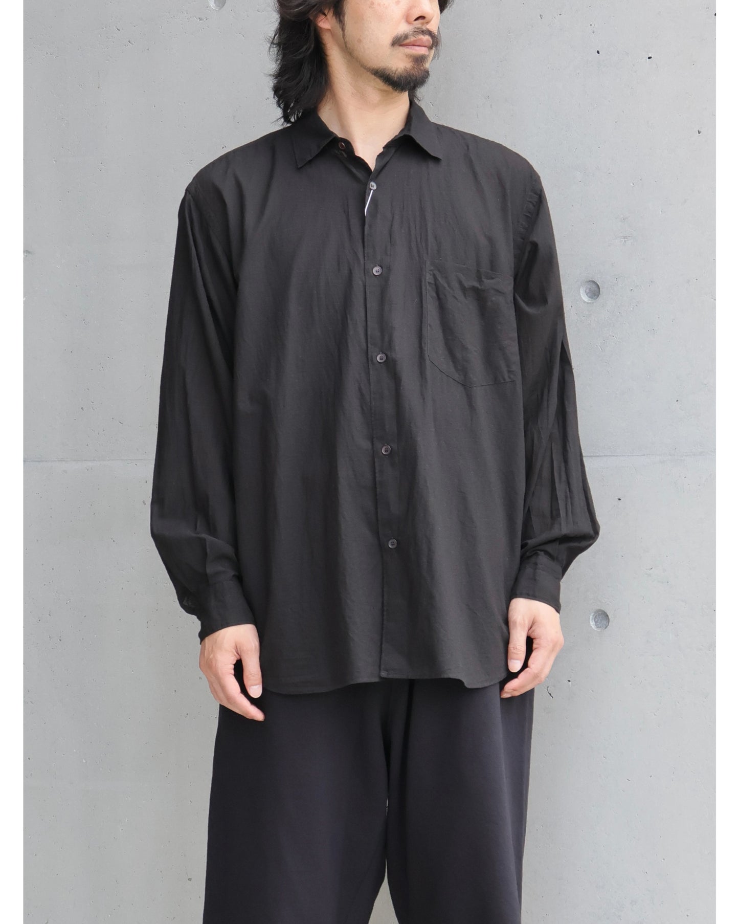 KHADIコットン コモリシャツ BLACK