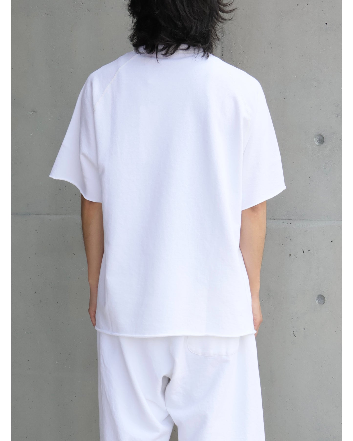 LWコットン裏毛 半袖クルー WHITE