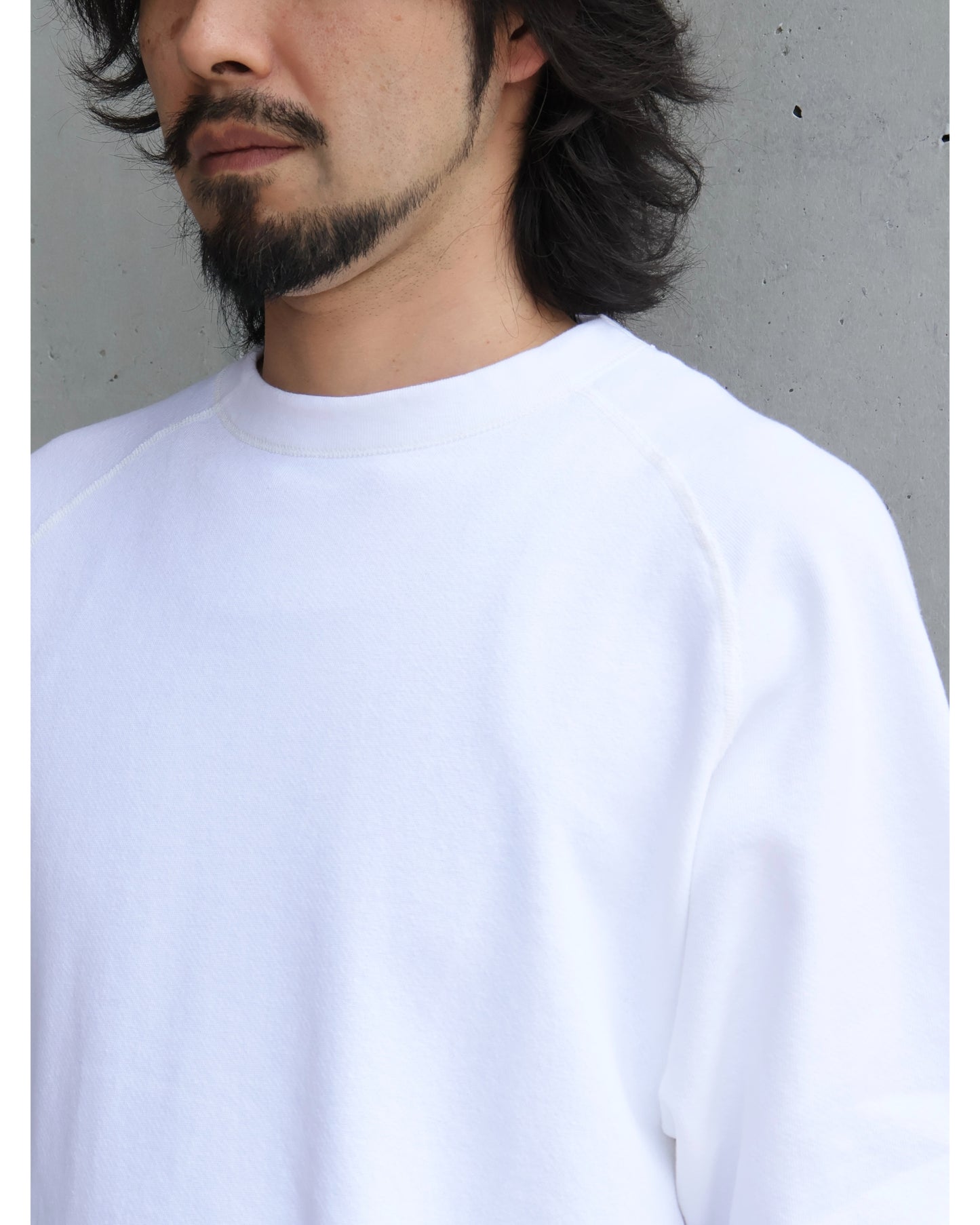 LWコットン裏毛 半袖クルー WHITE